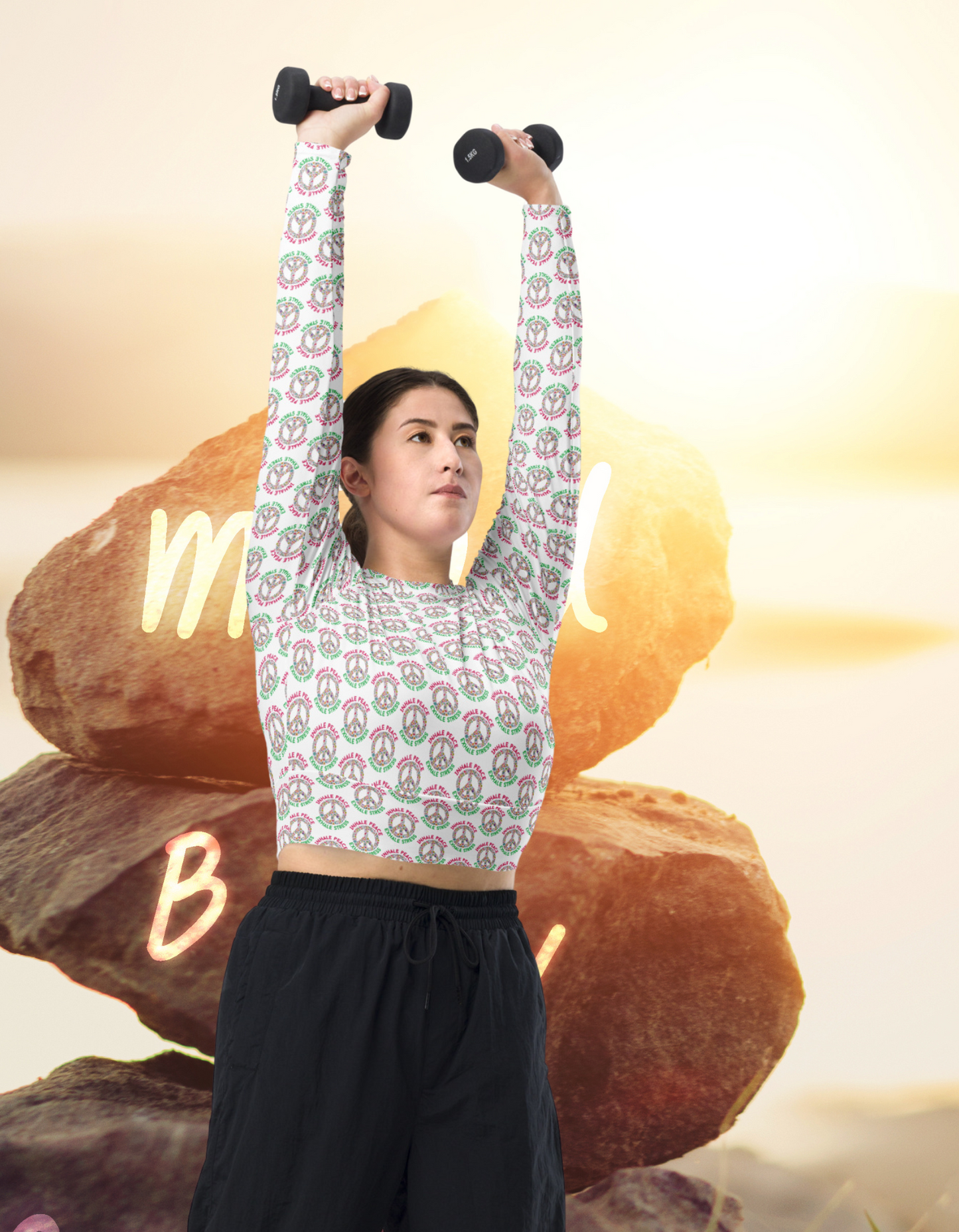 Mindful, Recycled long-sleeve crop top - Fitz & Willow
