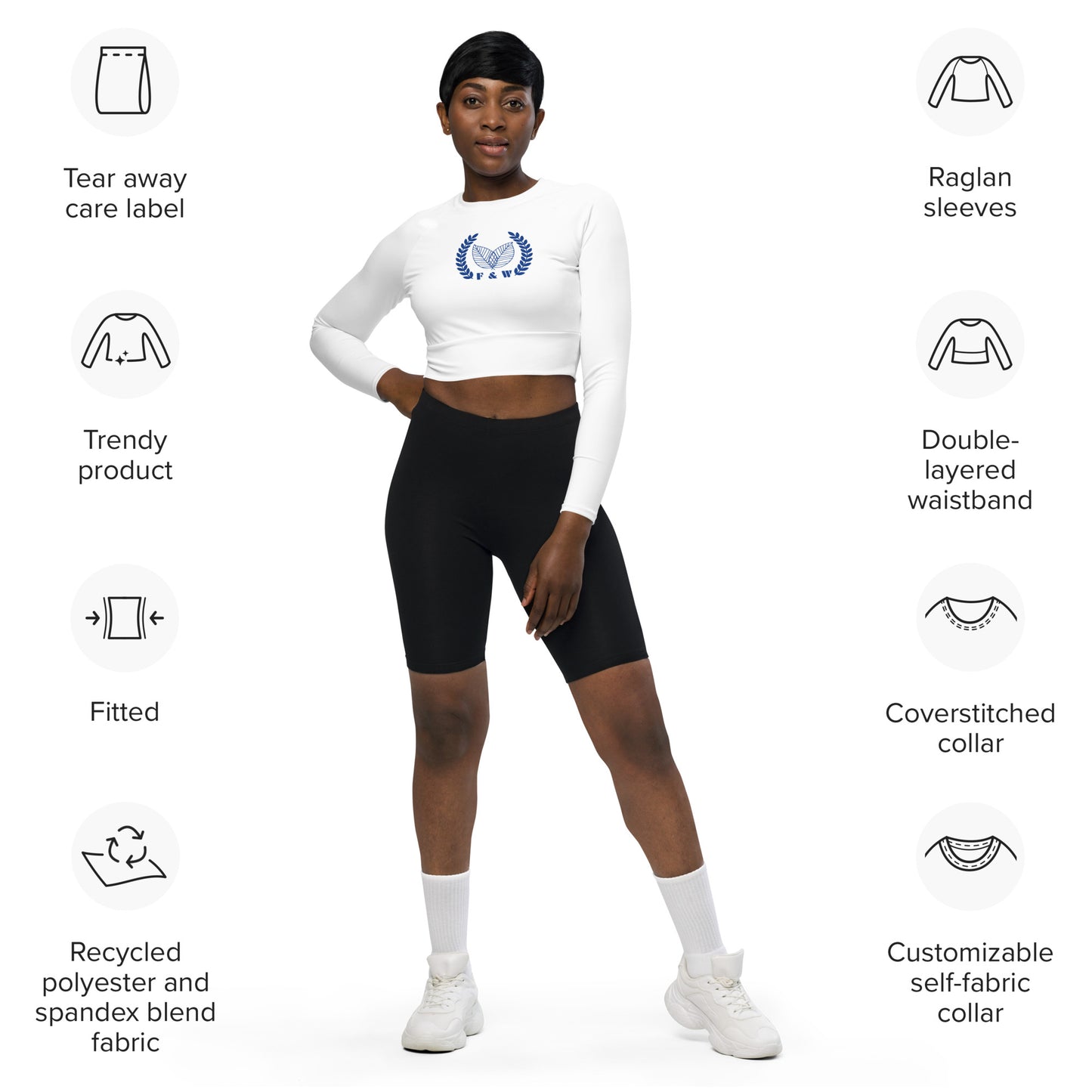 crop top long-sleeve Recycled, Fitz & Willow - Fitz & Willow