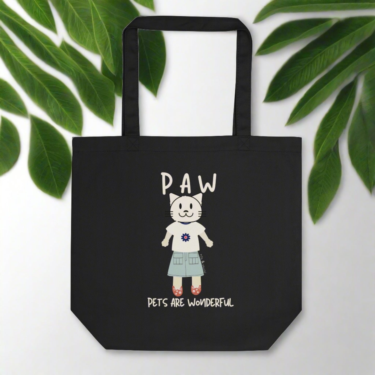 PAW, Cat themed, organic Tote - Fitz & Willow