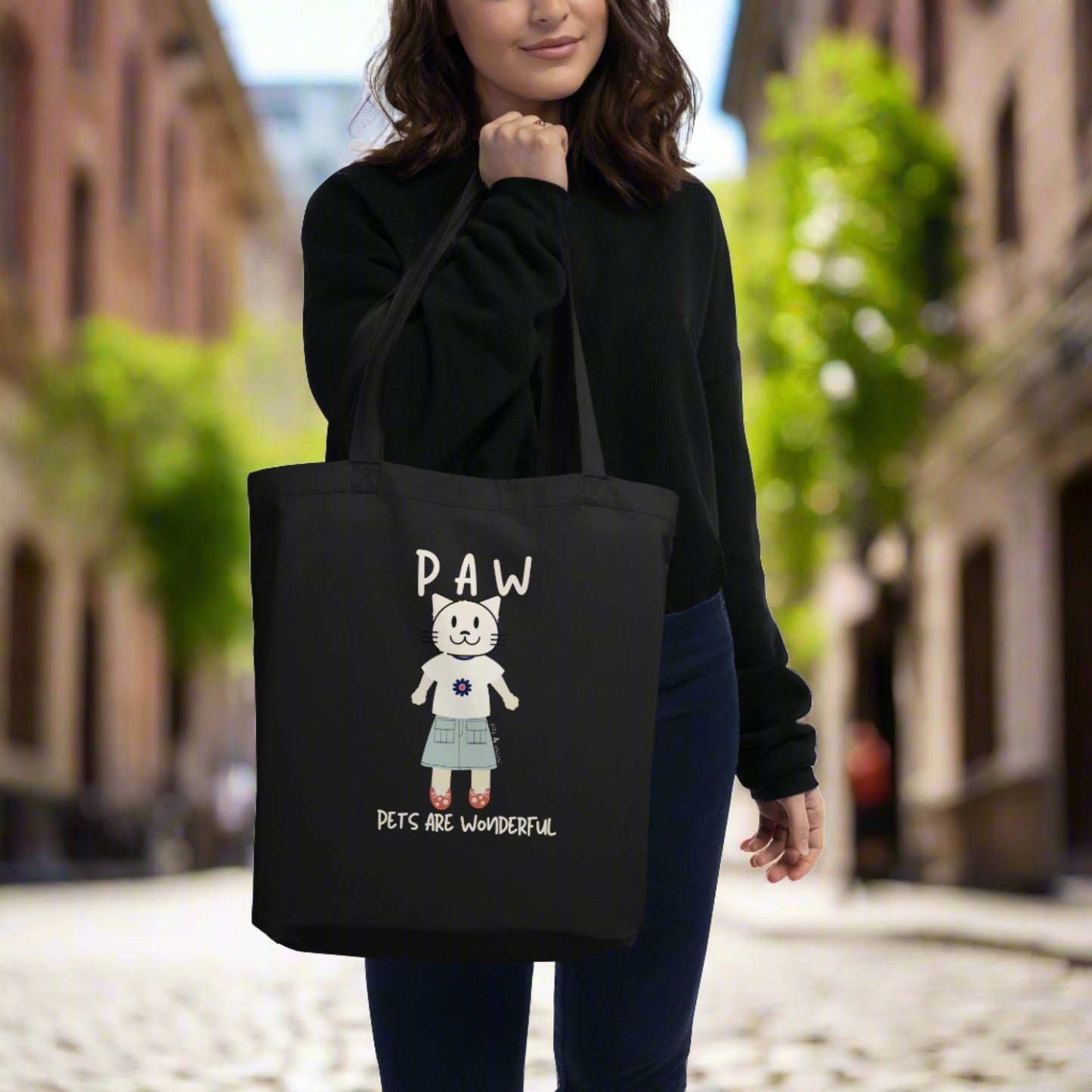 PAW, Cat themed, organic Tote - Fitz & Willow