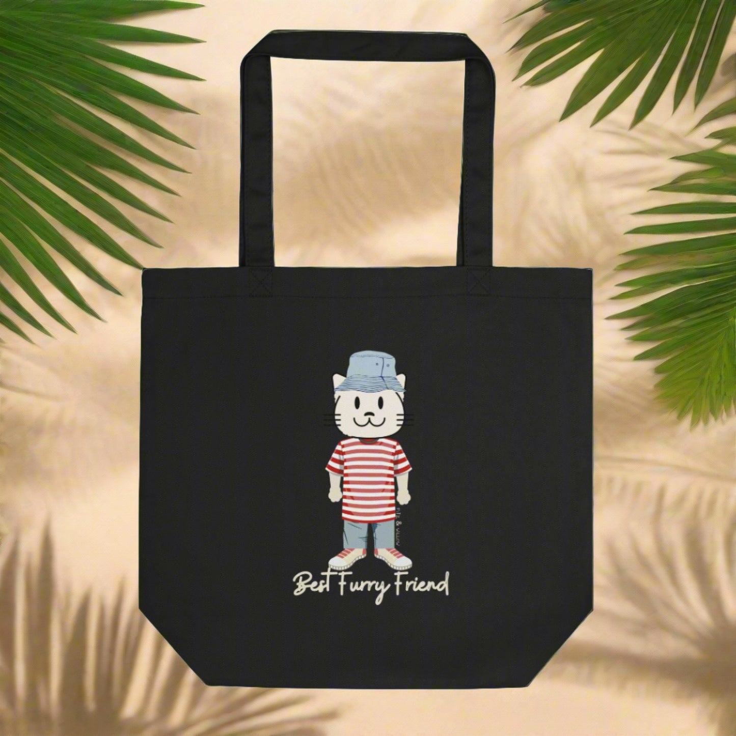 BFF, Sustainable Tote Bag with cat design - Fitz & Willow