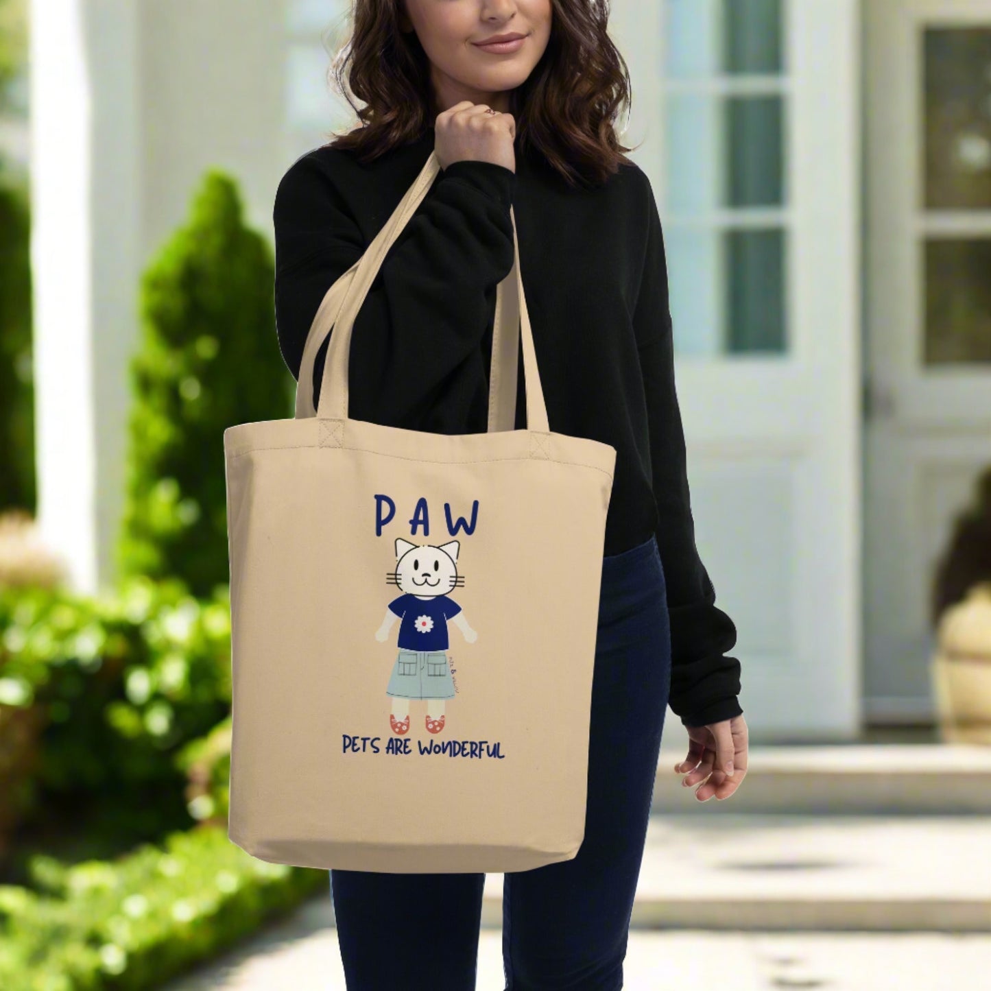 PAW, Cat themed, organic Tote - Fitz & Willow