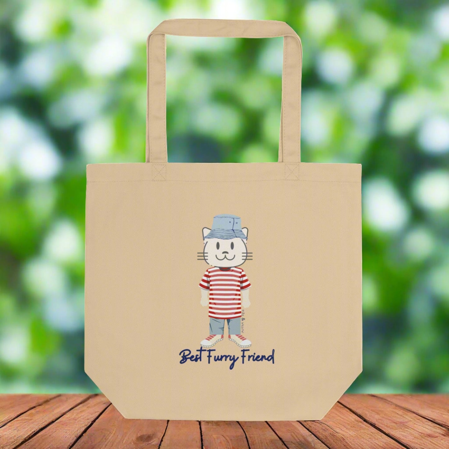BFF, Sustainable Tote Bag with cat design - Fitz & Willow