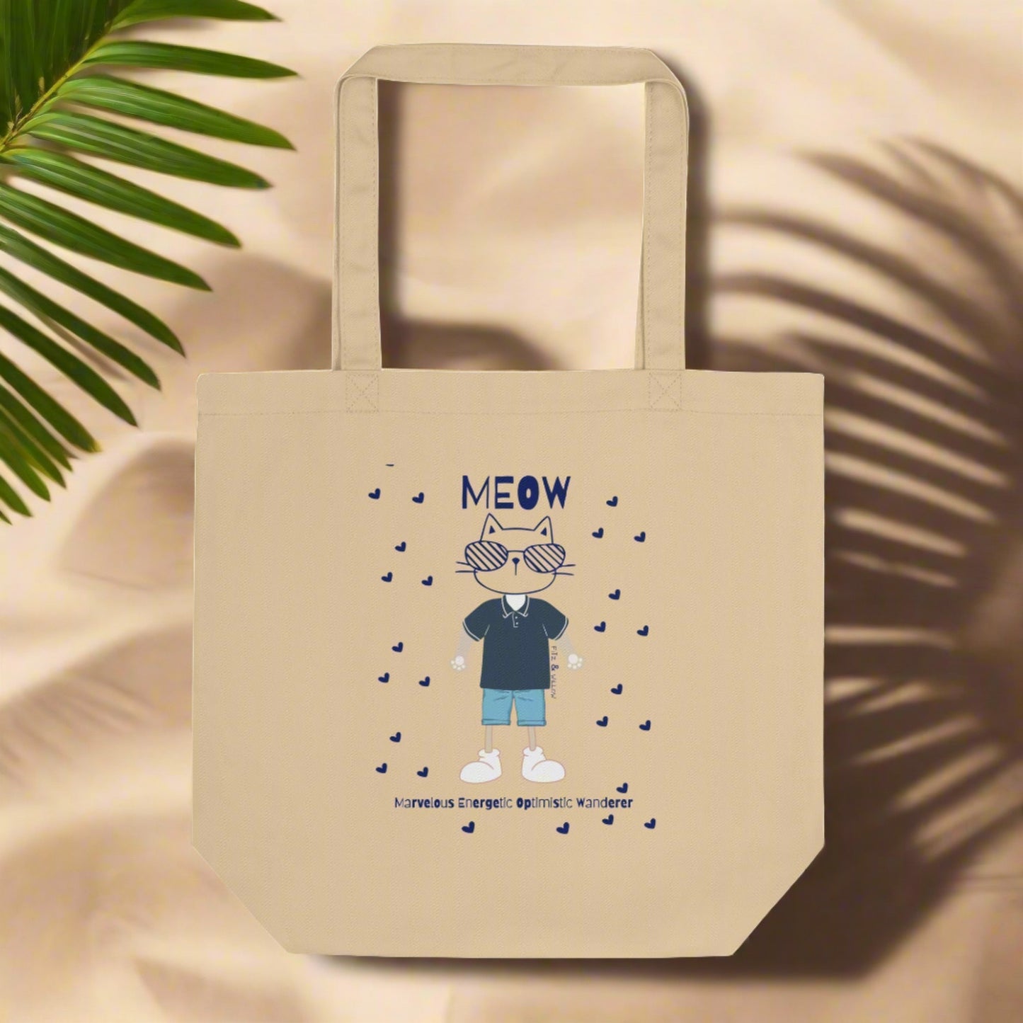 MEOW, Cat Themed Sustainable Tote Bag - Fitz & Willow