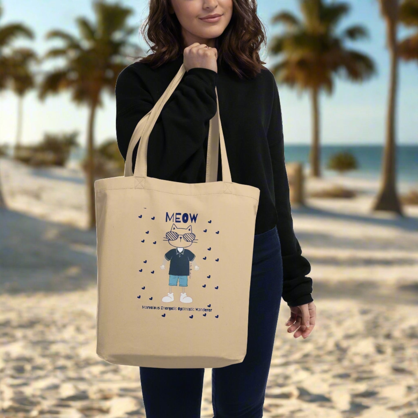 MEOW, Cat Themed Sustainable Tote Bag - Fitz & Willow
