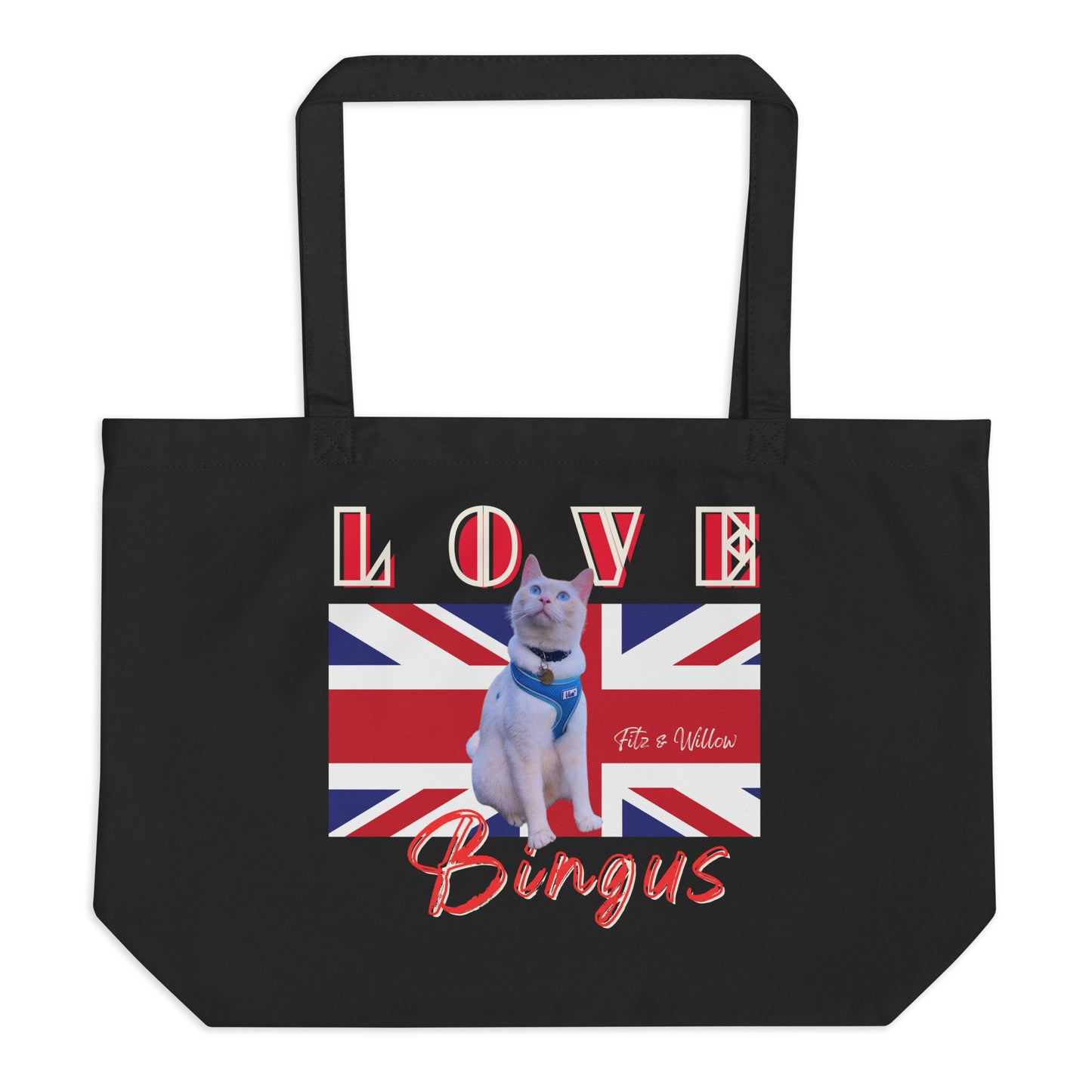 Bingus, the Siamese cat, Large organic tote bag - Fitz & Willow