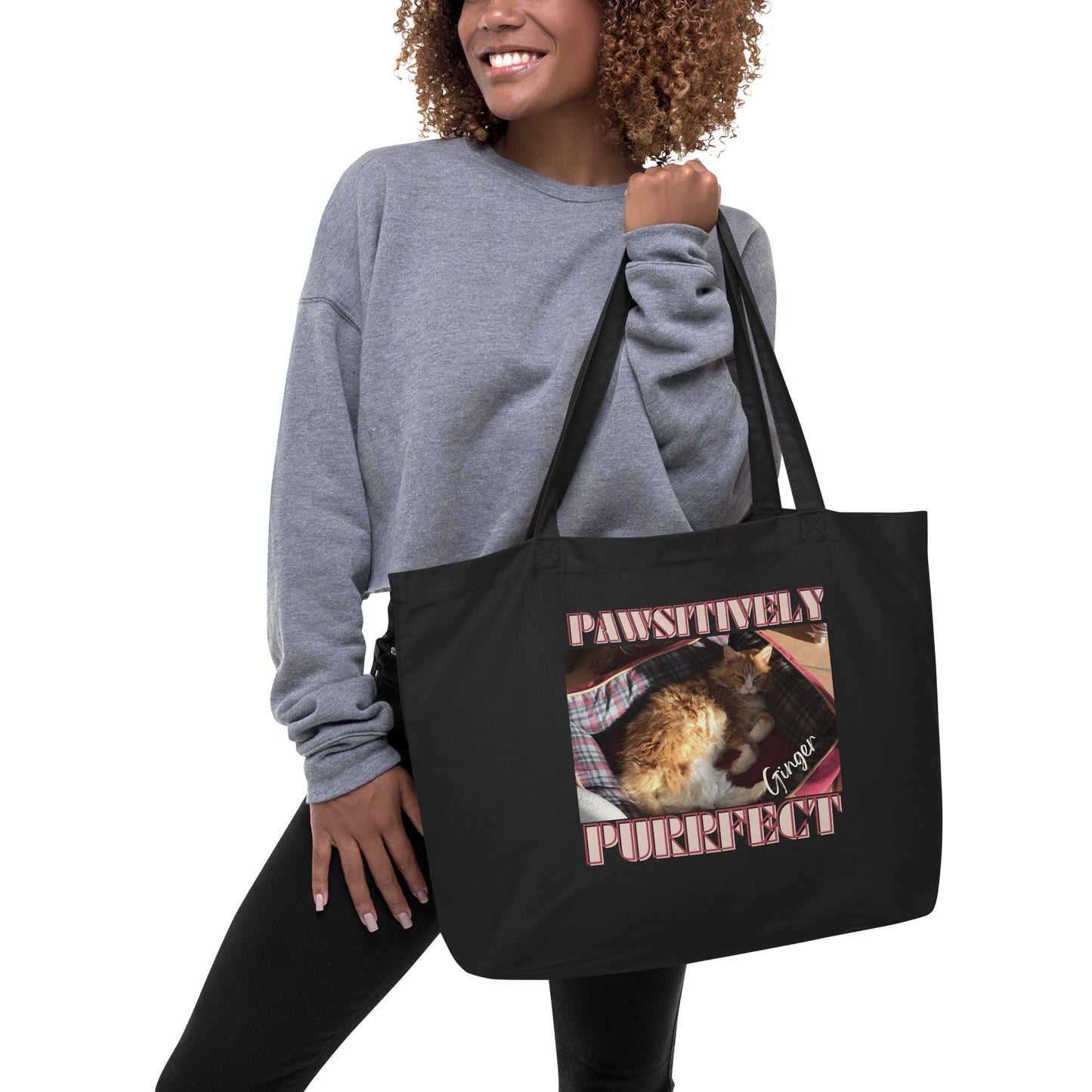 My Cat Ginger, Large organic tote bag - Fitz & Willow