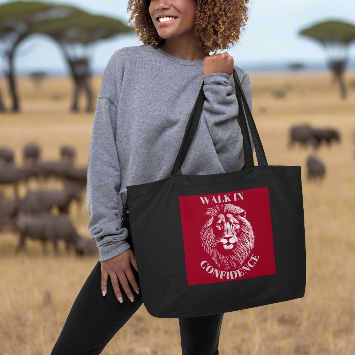 Lion power, Large organic tote bag - Fitz & Willow
