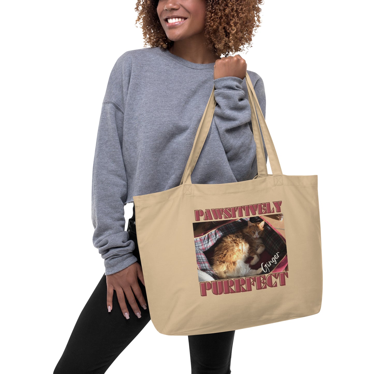 My Cat Ginger, Large organic tote bag - Fitz & Willow
