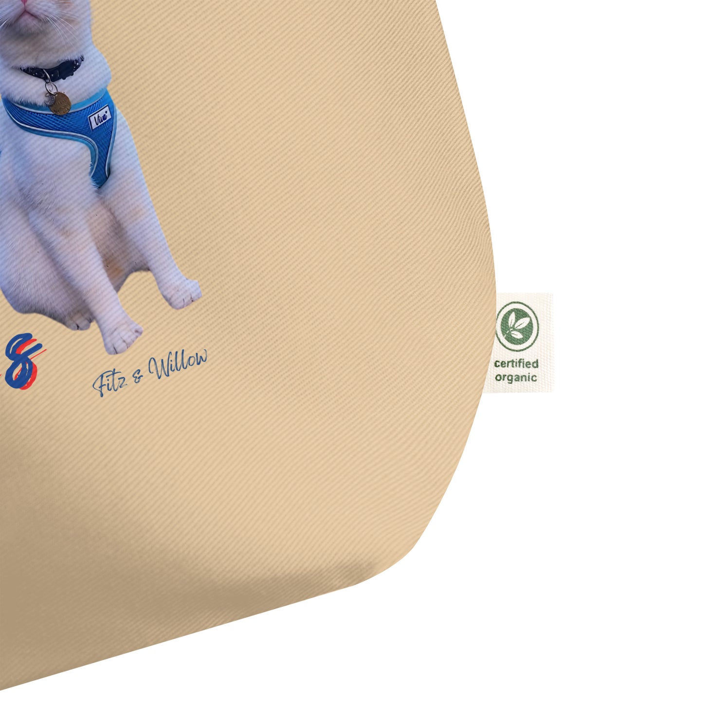 Life is better with Bingus the Siamese cat, Large organic tote bag - Fitz & Willow