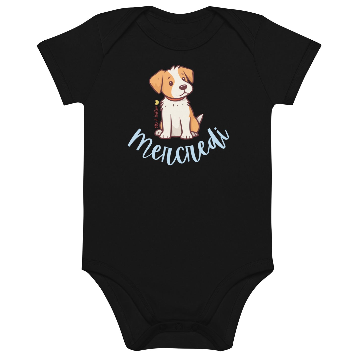 Organic cotton baby onesie, Mercredi - Fitz & Willow