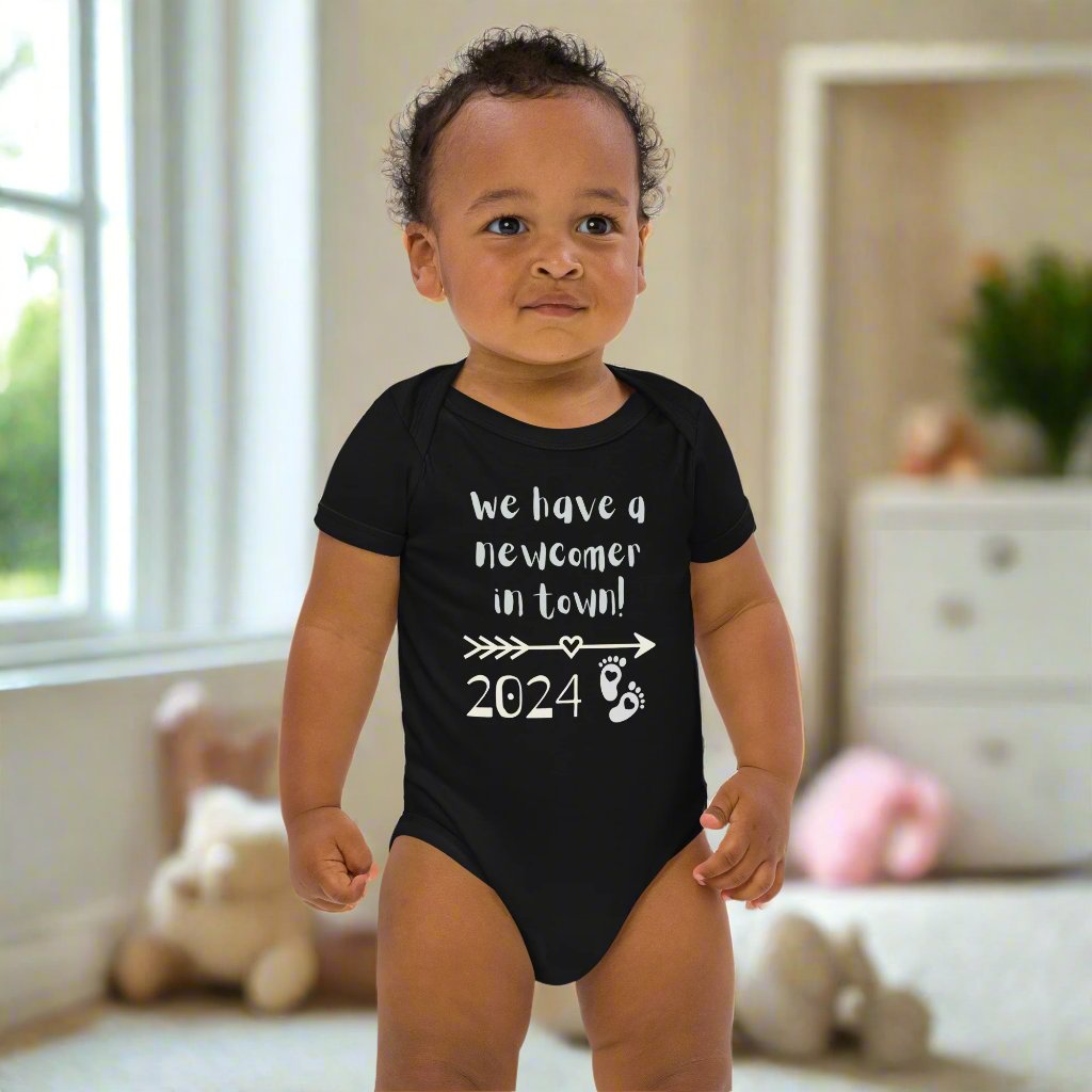 Organic cotton baby bodysuit, Newcomer - Fitz & Willow