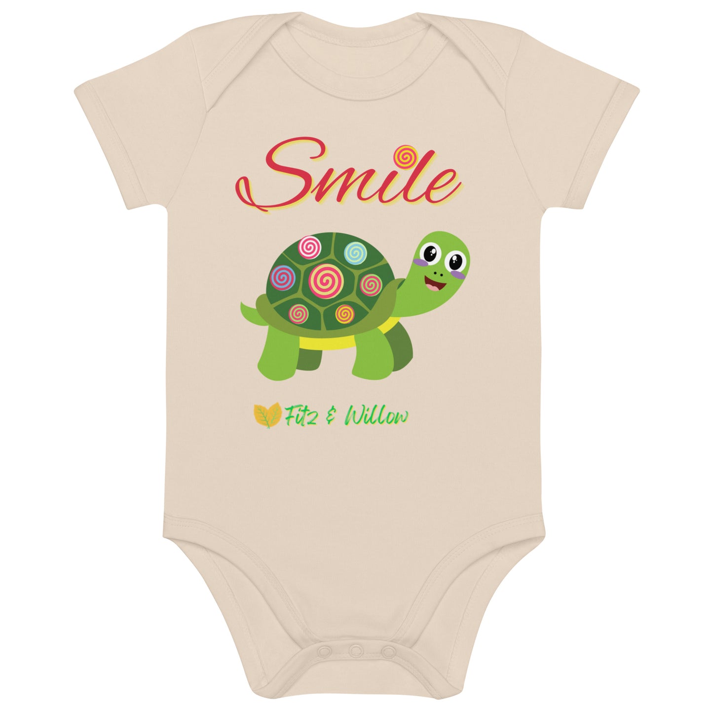 Organic cotton baby bodysuit, Little tortoise - Fitz & Willow - Fitz & Willow