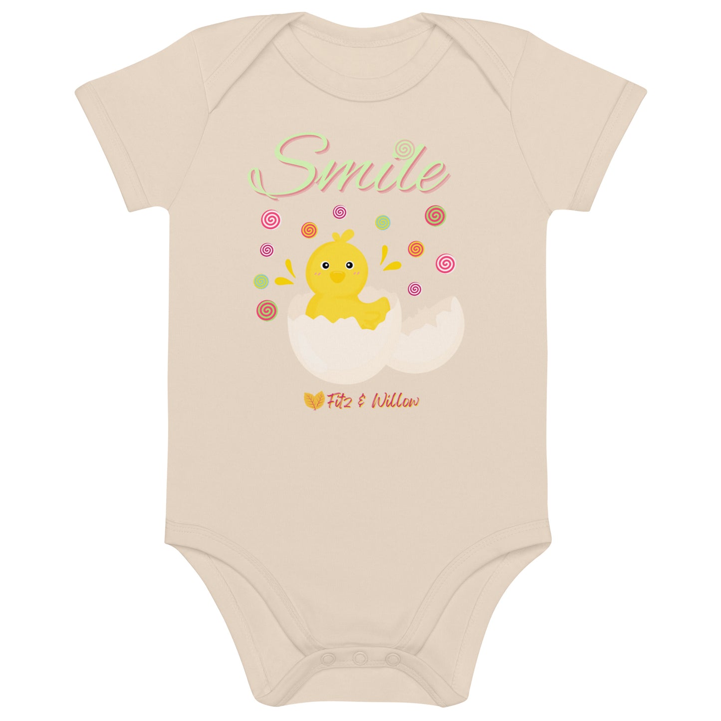 Organic cotton baby bodysuit, little chick - Fitz & Willow - Fitz & Willow