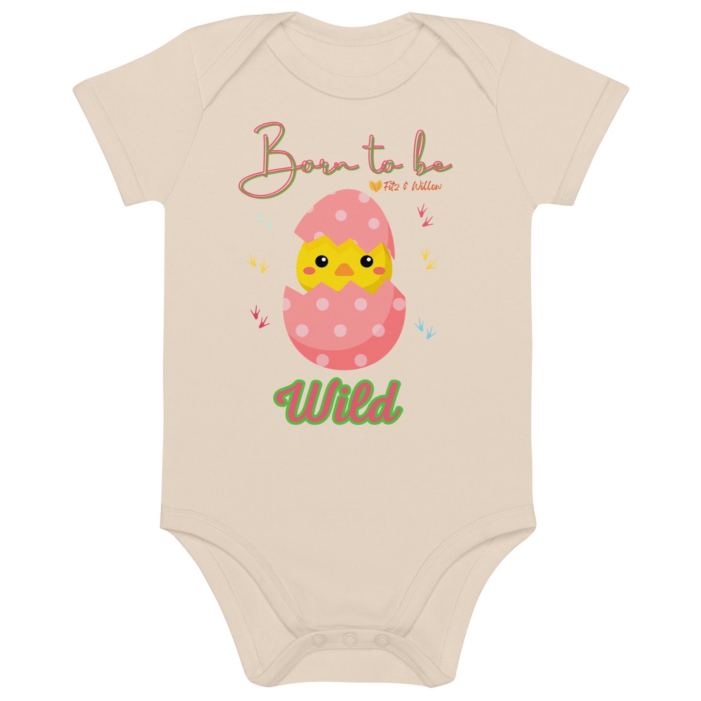 Organic cotton baby bodysuit, Born to be - Fitz & Willow - Fitz & Willow