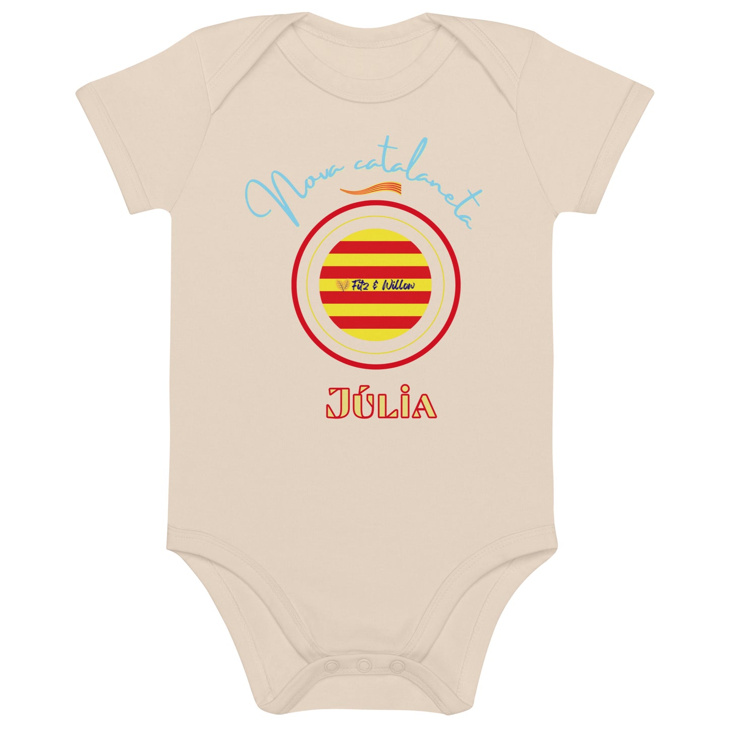 Organic cotton baby bodysuit, Nova catalaneta - Fitz & Willow - Fitz & Willow