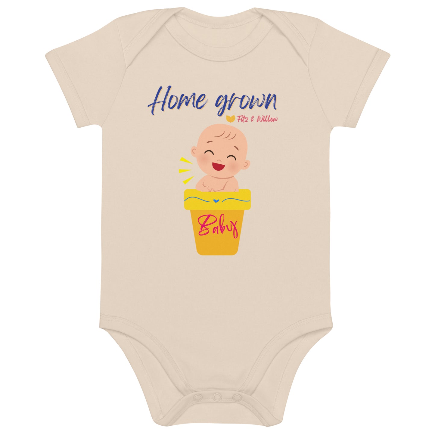 Home grown, Organic cotton baby bodysuit - Fitz & Willow