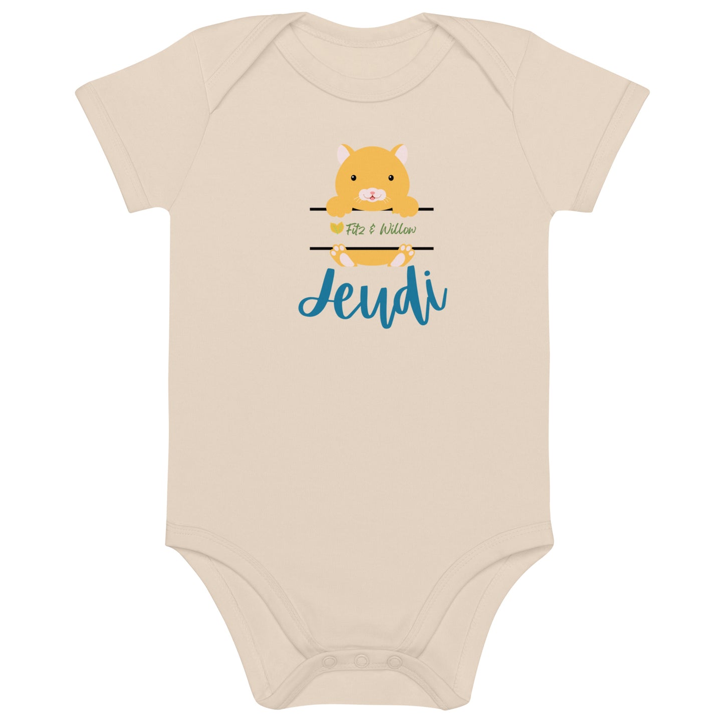 Organic cotton baby bodysuit, Jeudi - Fitz & Willow