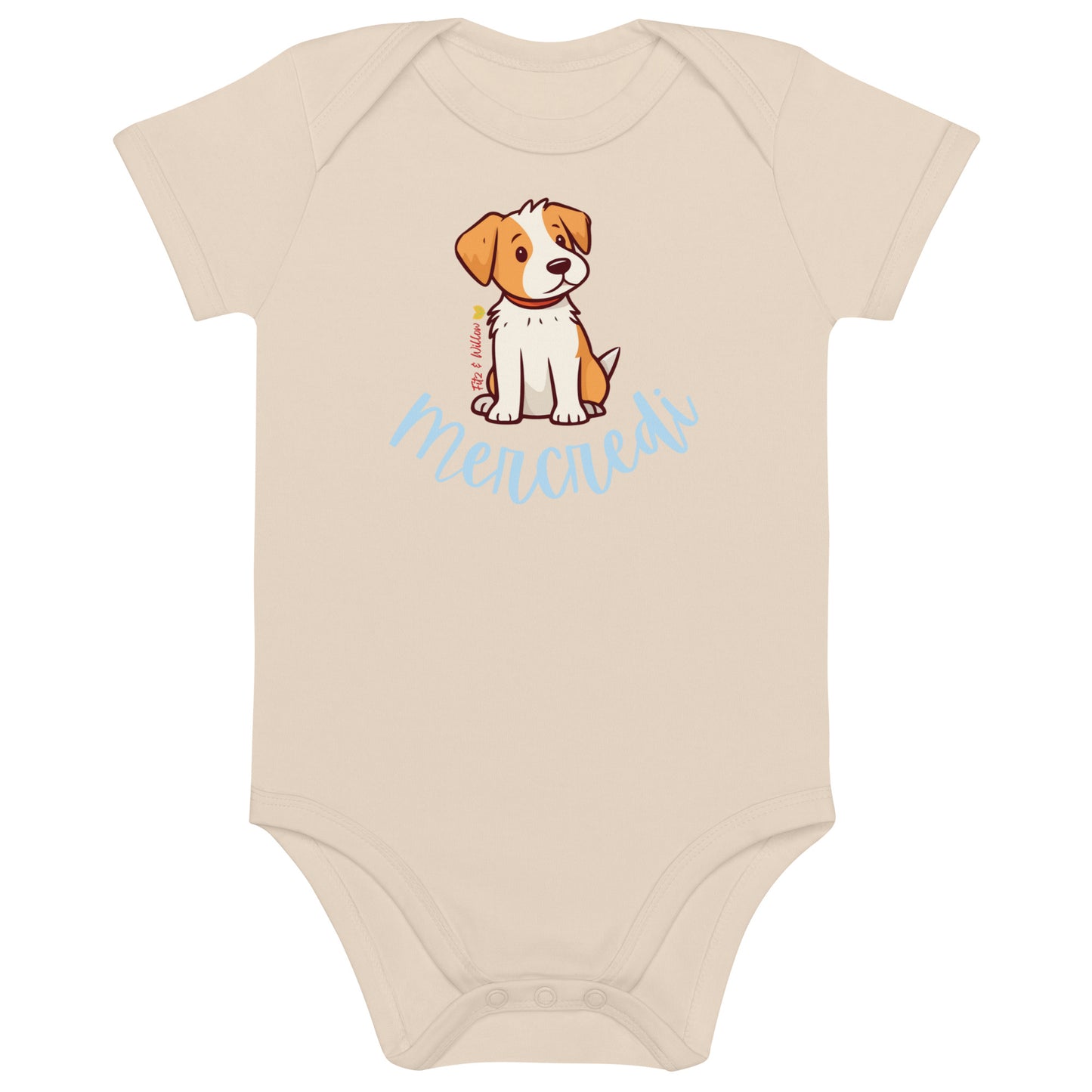 Organic cotton baby onesie, Mercredi - Fitz & Willow
