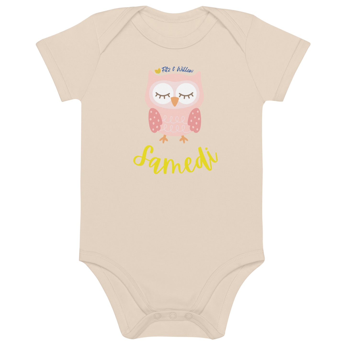 Organic cotton baby onesie, Samedi - Fitz & Willow