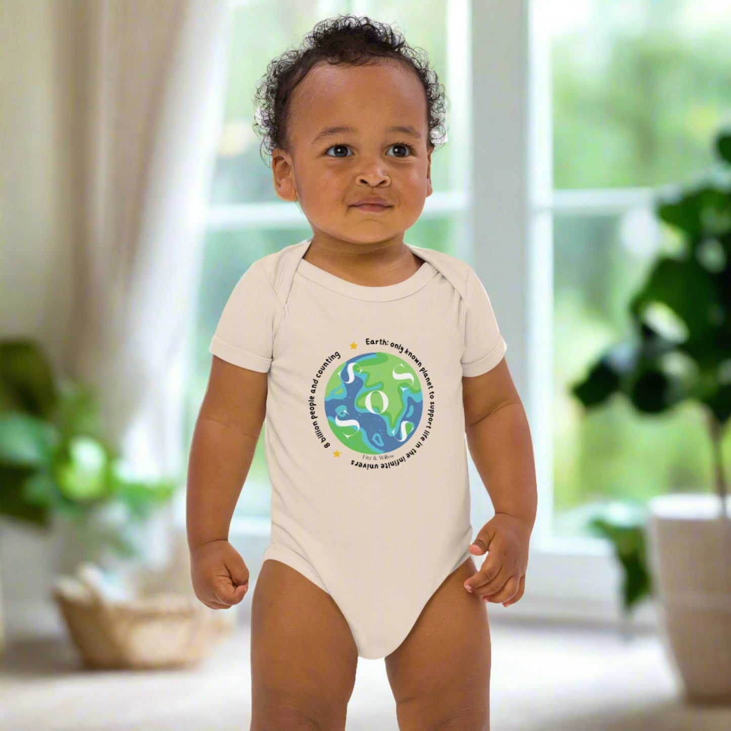 SOS Earth, Organic cotton baby bodysuit - Fitz & Willow