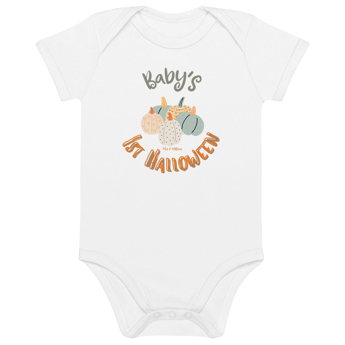 100% Organic Baby’s First Halloween Pumpkin Bodysuit - Fitz & Willow