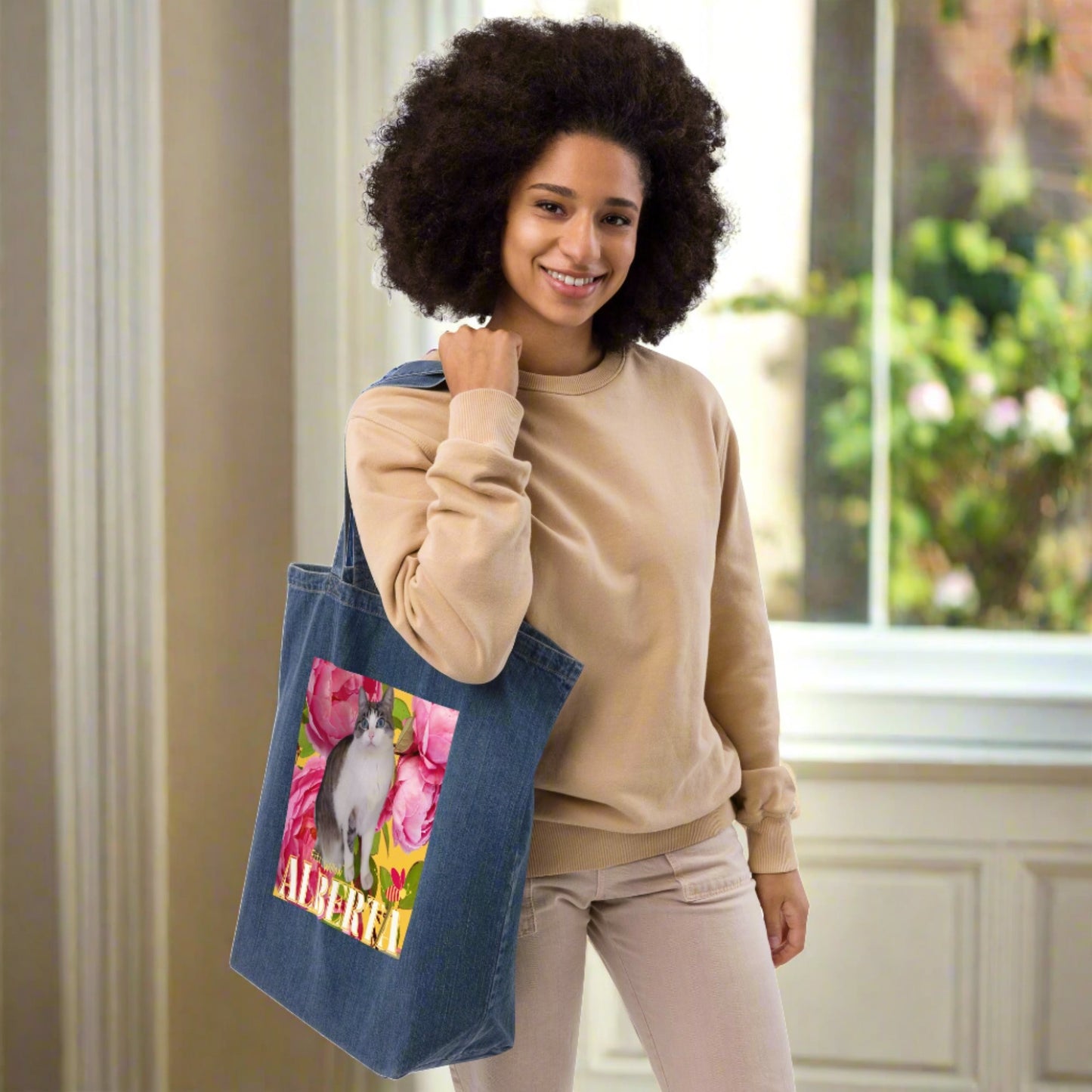 Alberta, Organic denim tote - Fitz & Willow