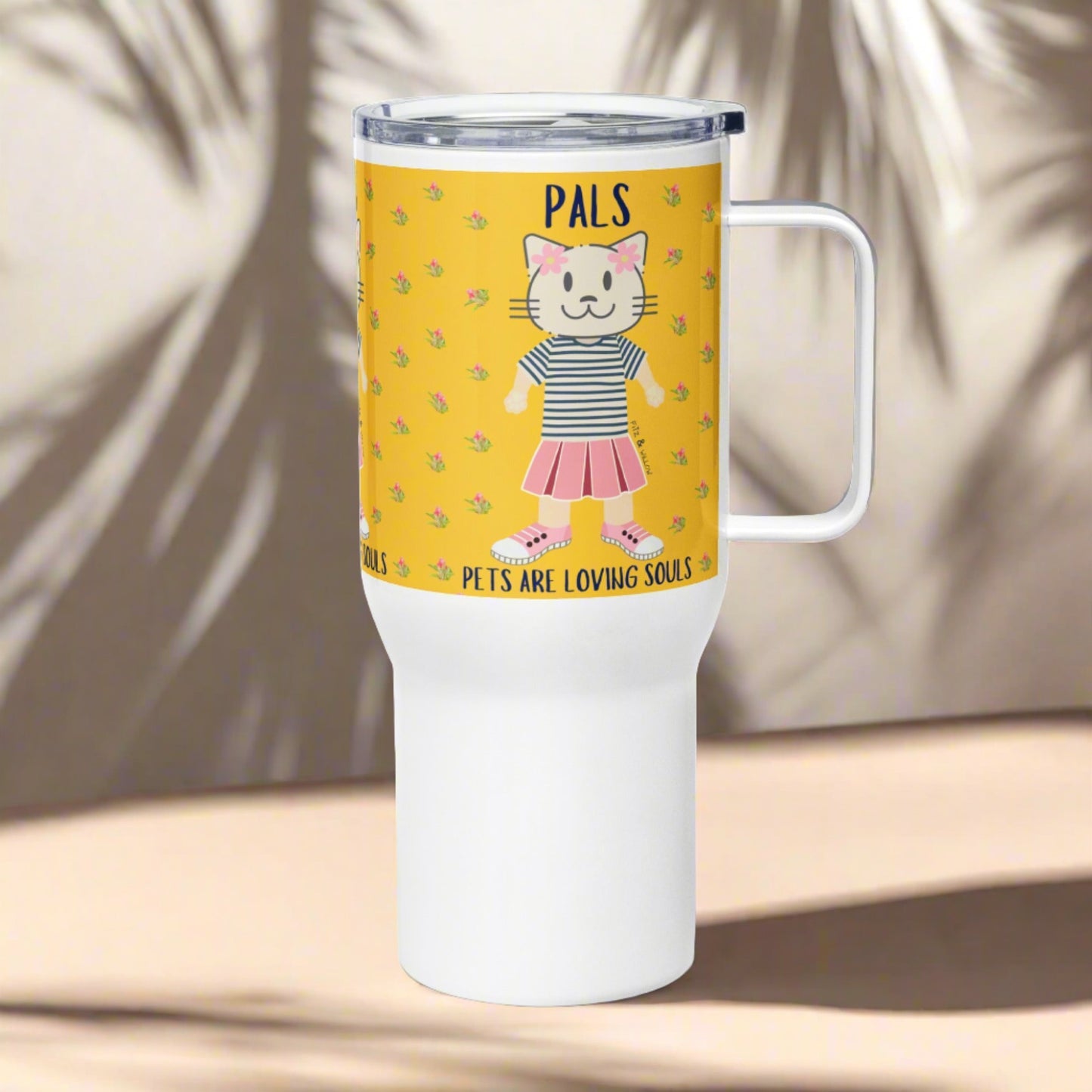 PALS, Cat themed Travel mug with handle - Fitz & Willow