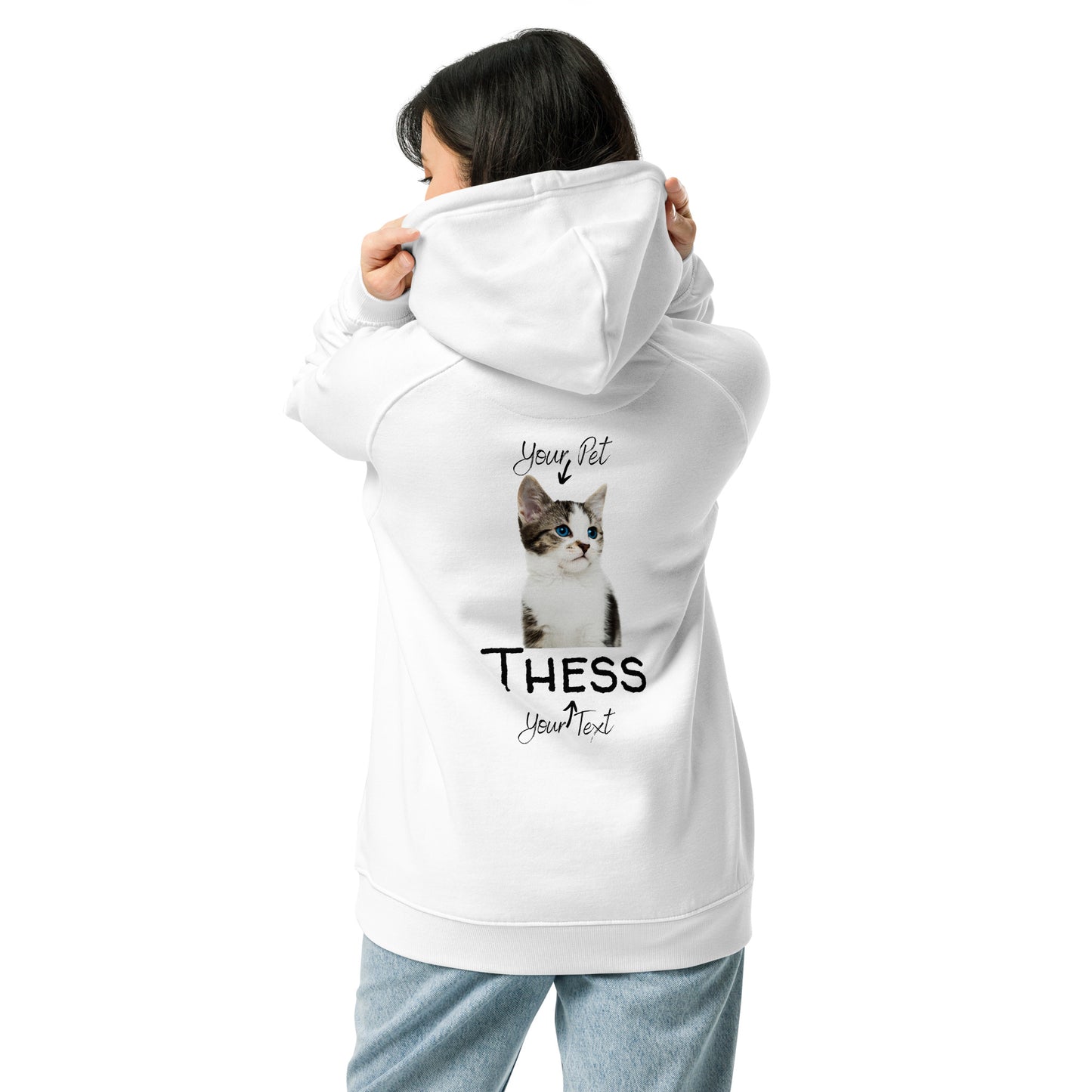 Cat unisex hoodie, organic cotton - Fitz & Willow