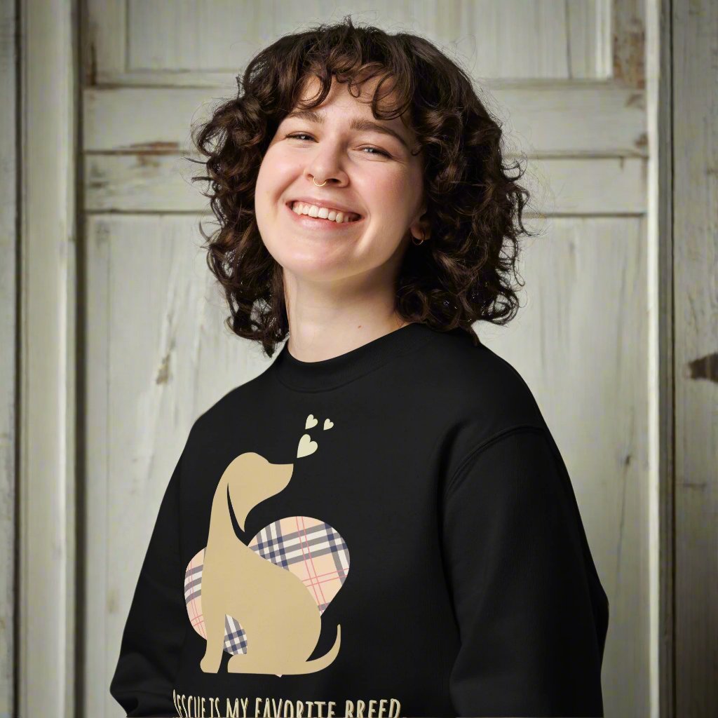 100% Organic Cotton Dog Rescue Sweatshirts | Rescue is My Breed - Fitz & Willow