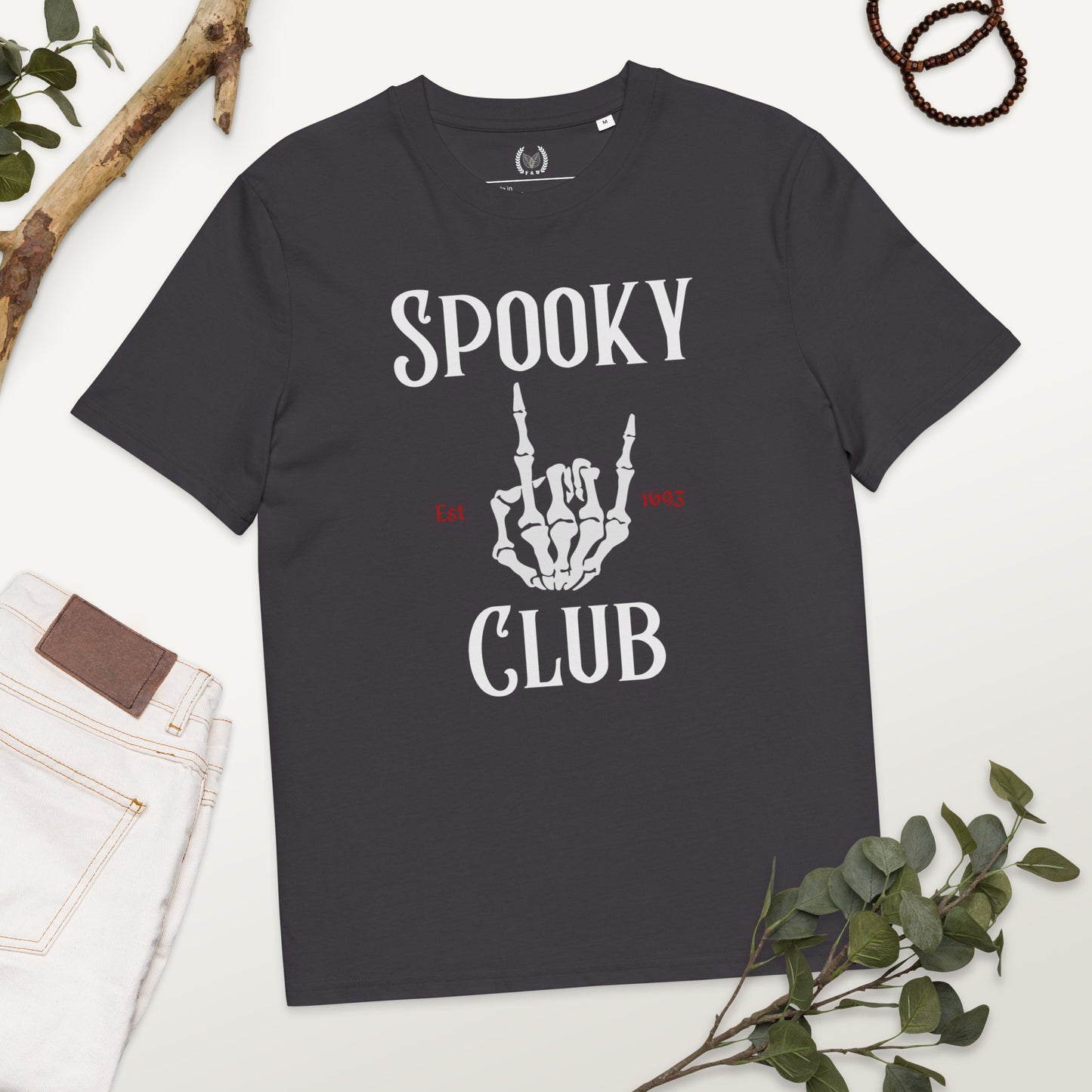Vegan Cotton T-Shirt: Scary Pumpkins & Spell Quote! - Fitz & Willow