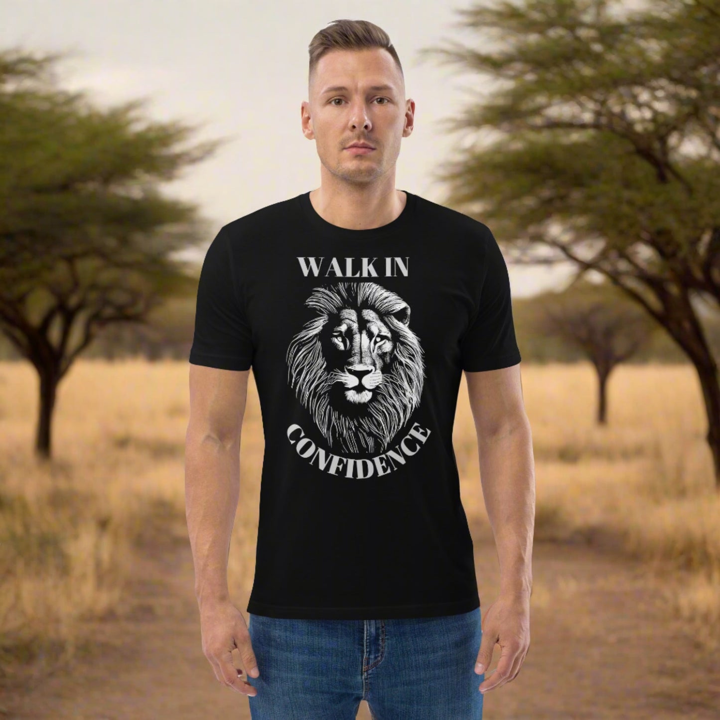 Lion Confidence, Unisex organic cotton t-shirt - Fitz & Willow