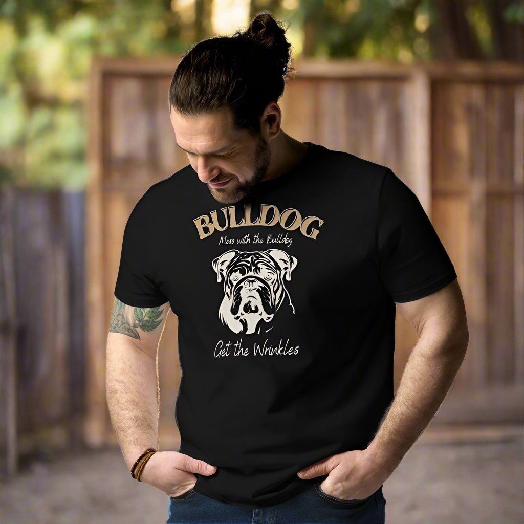 Vegan Bulldog T-Shirt – Mess with the Bulldog, Get Wrinkles! - Fitz & Willow