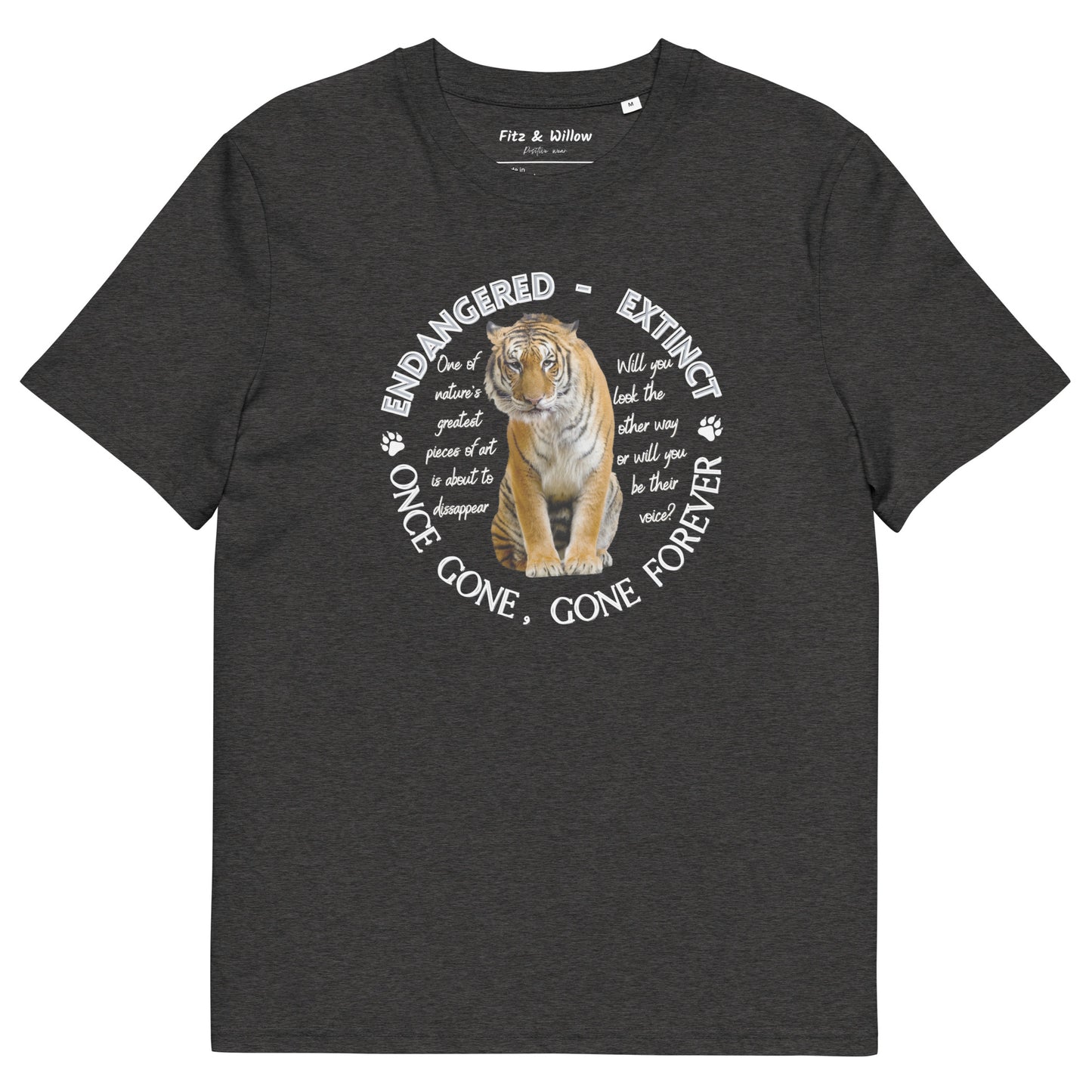 Unisex organic cotton t-shirt, Tiger's voice - Fitz & Willow