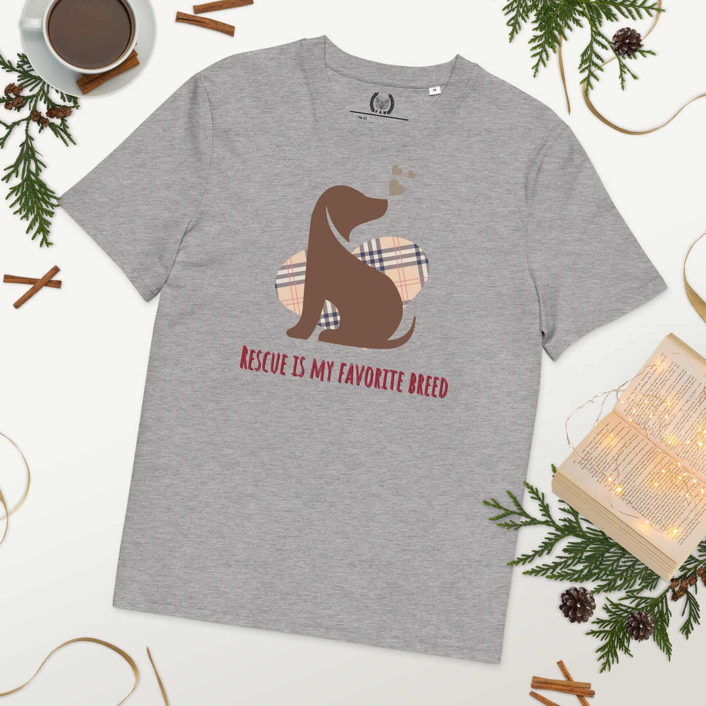 Vegan Organic Cotton Dog T-Shirt - 'Rescue Is My Favorite Breed' - Fitz & Willow