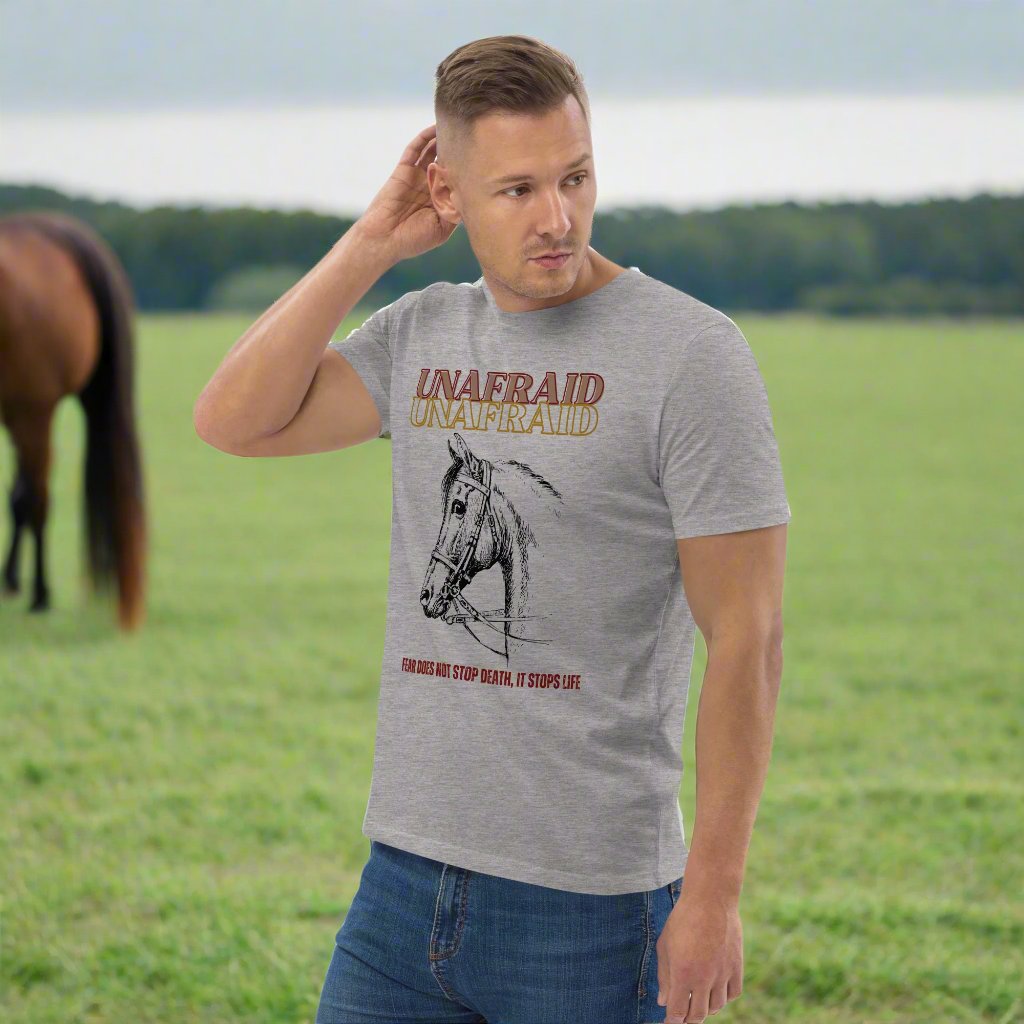 Vegan Organic Cotton Horse T-Shirt - 'Unafraid' Quote - Fitz & Willow