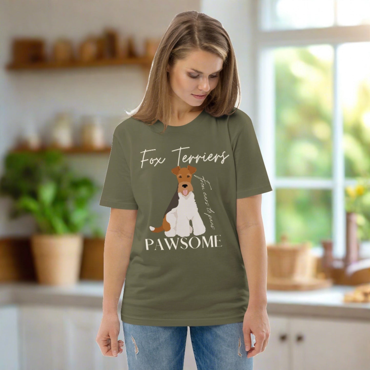 Sustainable t-shirt with cute Fox Terrier print - Fitz & Willow