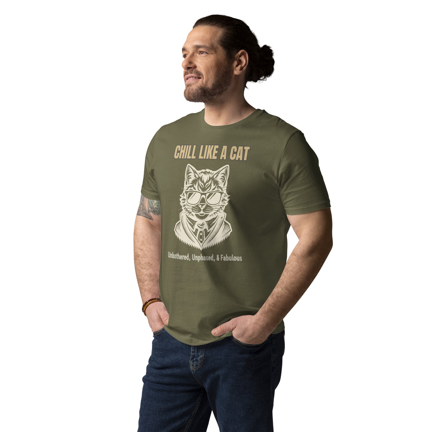 Chill Like a Cat – Organic Cotton Vegan Tee for Cat Lovers - Fitz & Willow