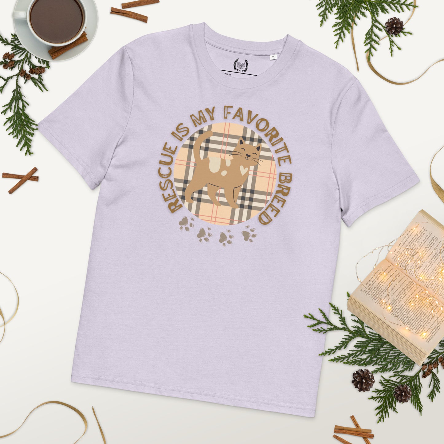Rescue is My Favorite Breed - Vegan Organic Cat T-Shirt - Fitz & Willow