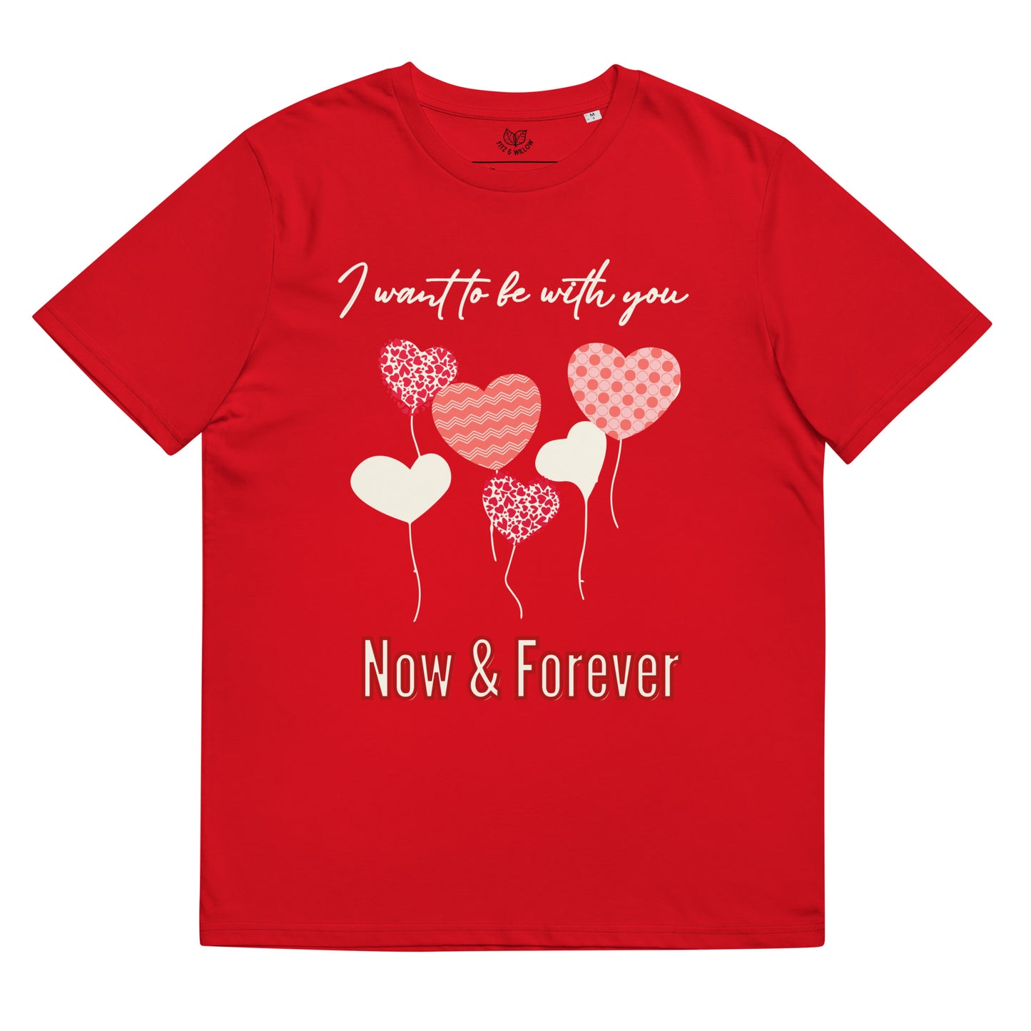 Unisex organic t-shirt, love balloon hearts and quote print - Fitz & Willow