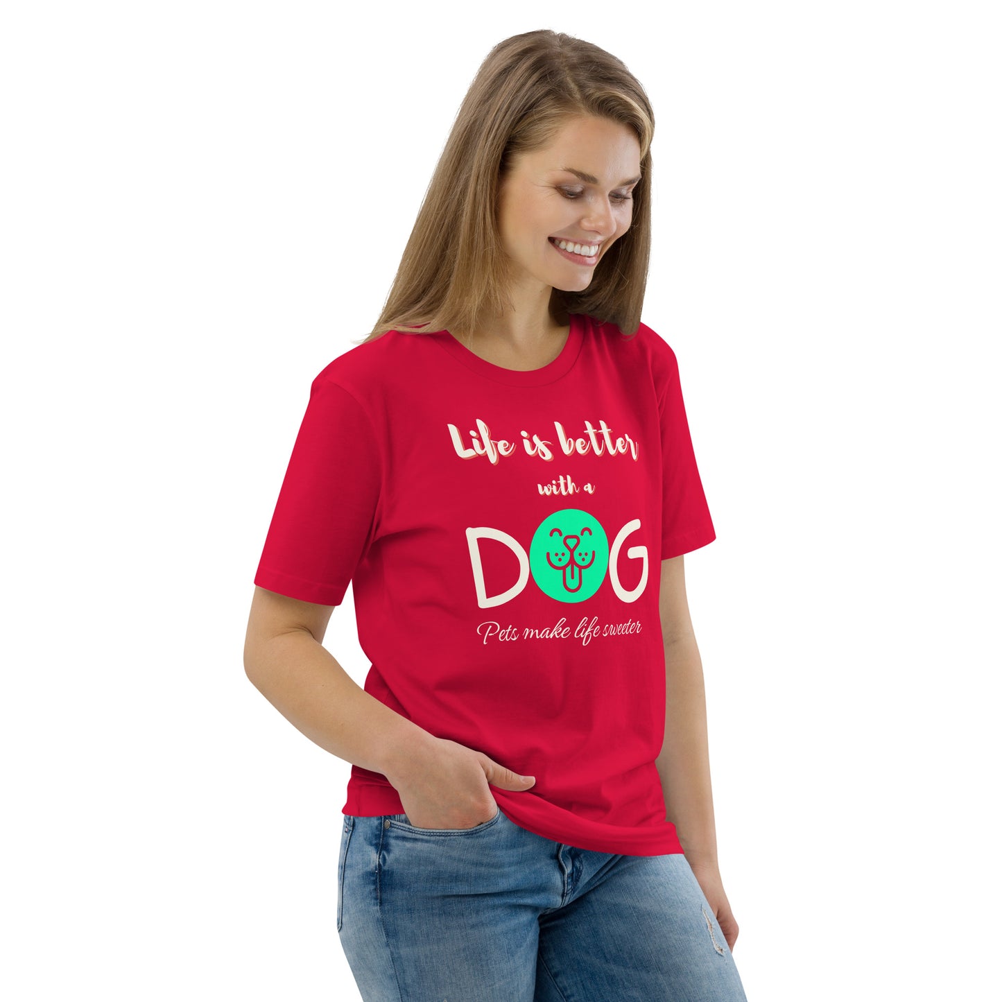 Life is better with a dog, eco friendly, vegan t-shirt - Fitz & Willow