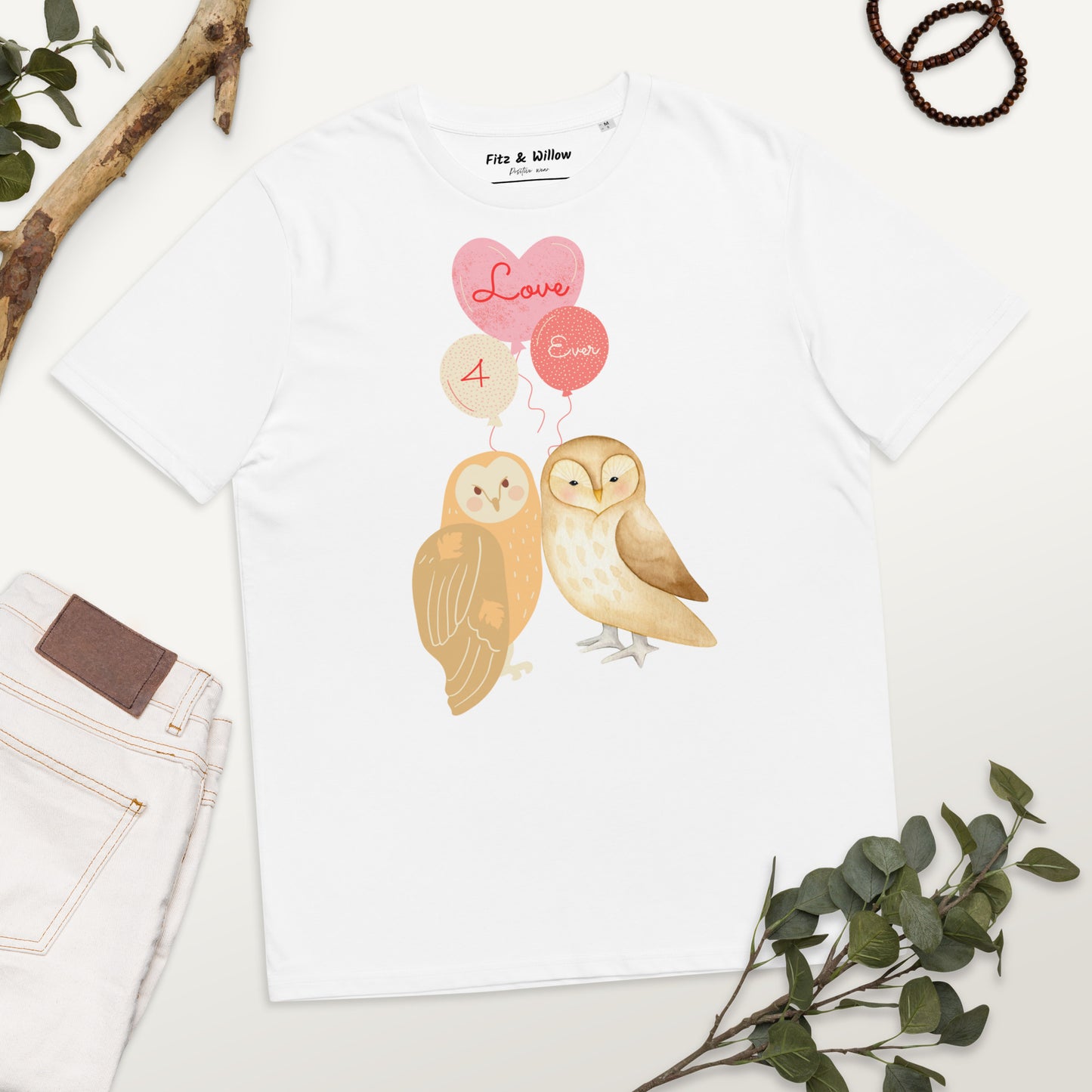 Unisex organic t-shirt, Love 4 ever - Fitz & Willow