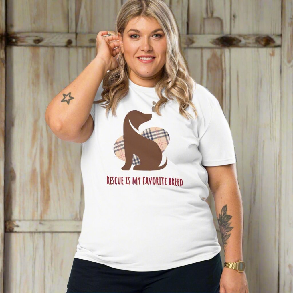 Vegan Organic Cotton Dog T-Shirt - 'Rescue Is My Favorite Breed' - Fitz & Willow