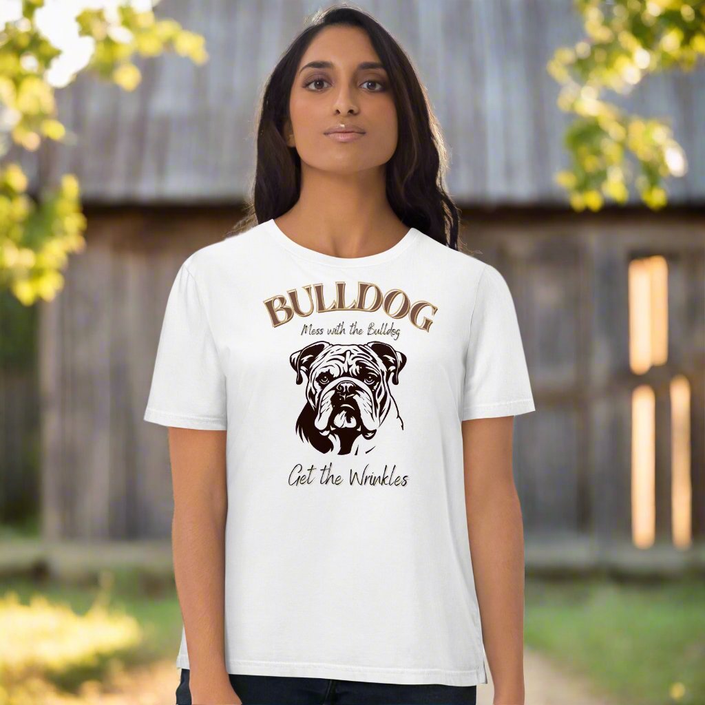 Vegan Bulldog T-Shirt – Mess with the Bulldog, Get Wrinkles! - Fitz & Willow