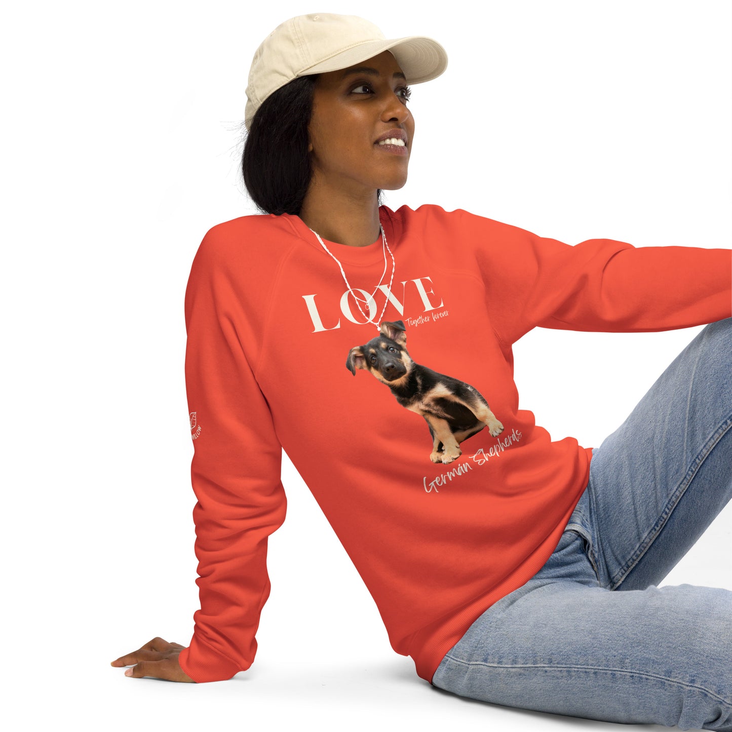 German Shepard lovers, organic raglan sweatshirt - Fitz & Willow