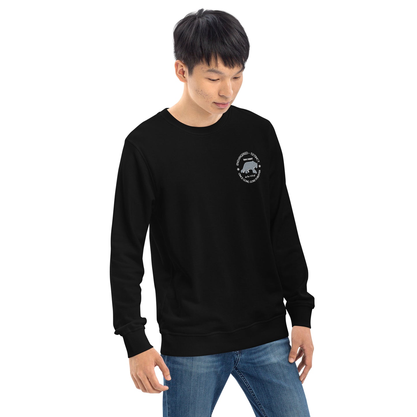 Unisex organic sweatshirt, Snow Leopard's Voice - Fitz & Willow