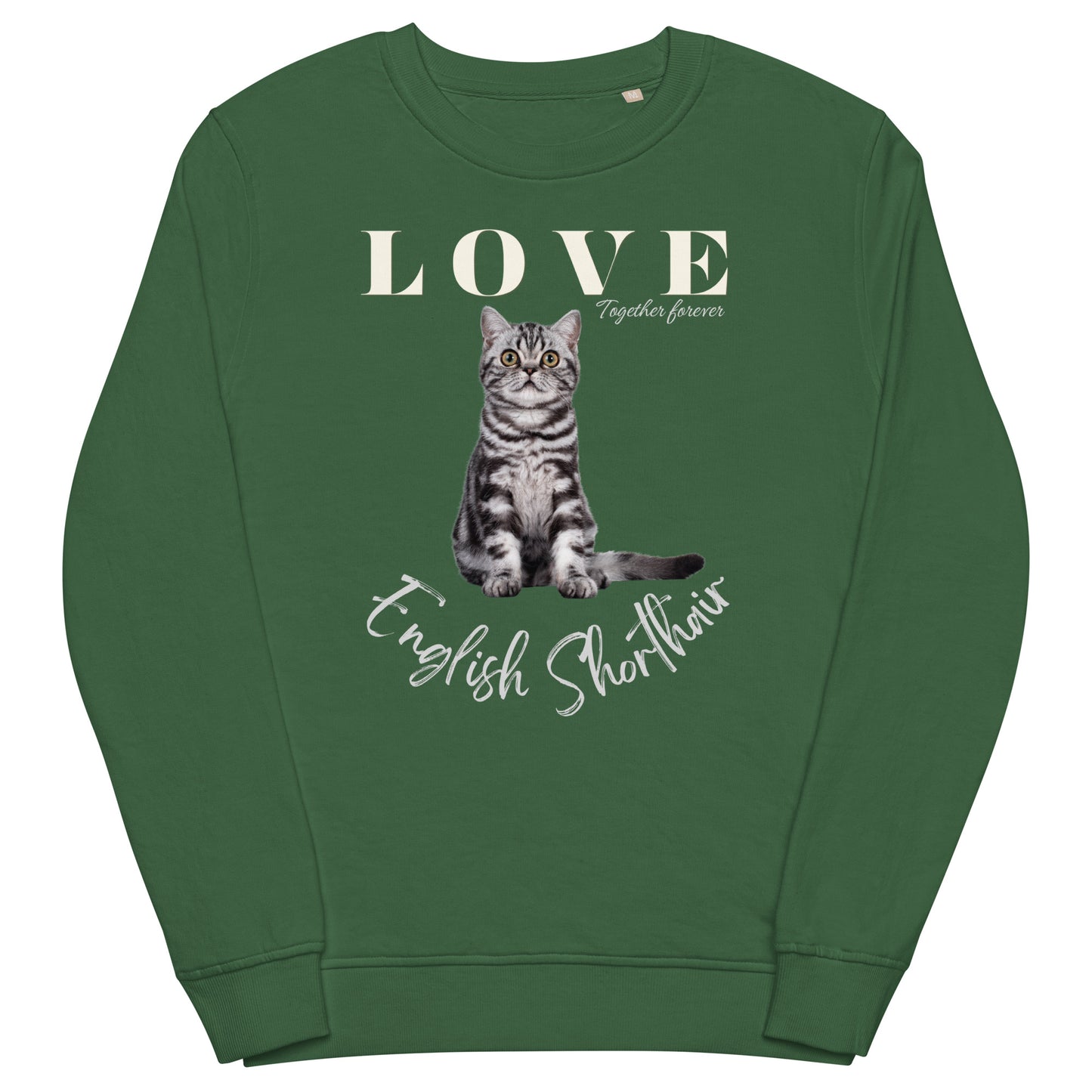 English Shorthair, Unisex organic sweatshirt - Fitz & Willow
