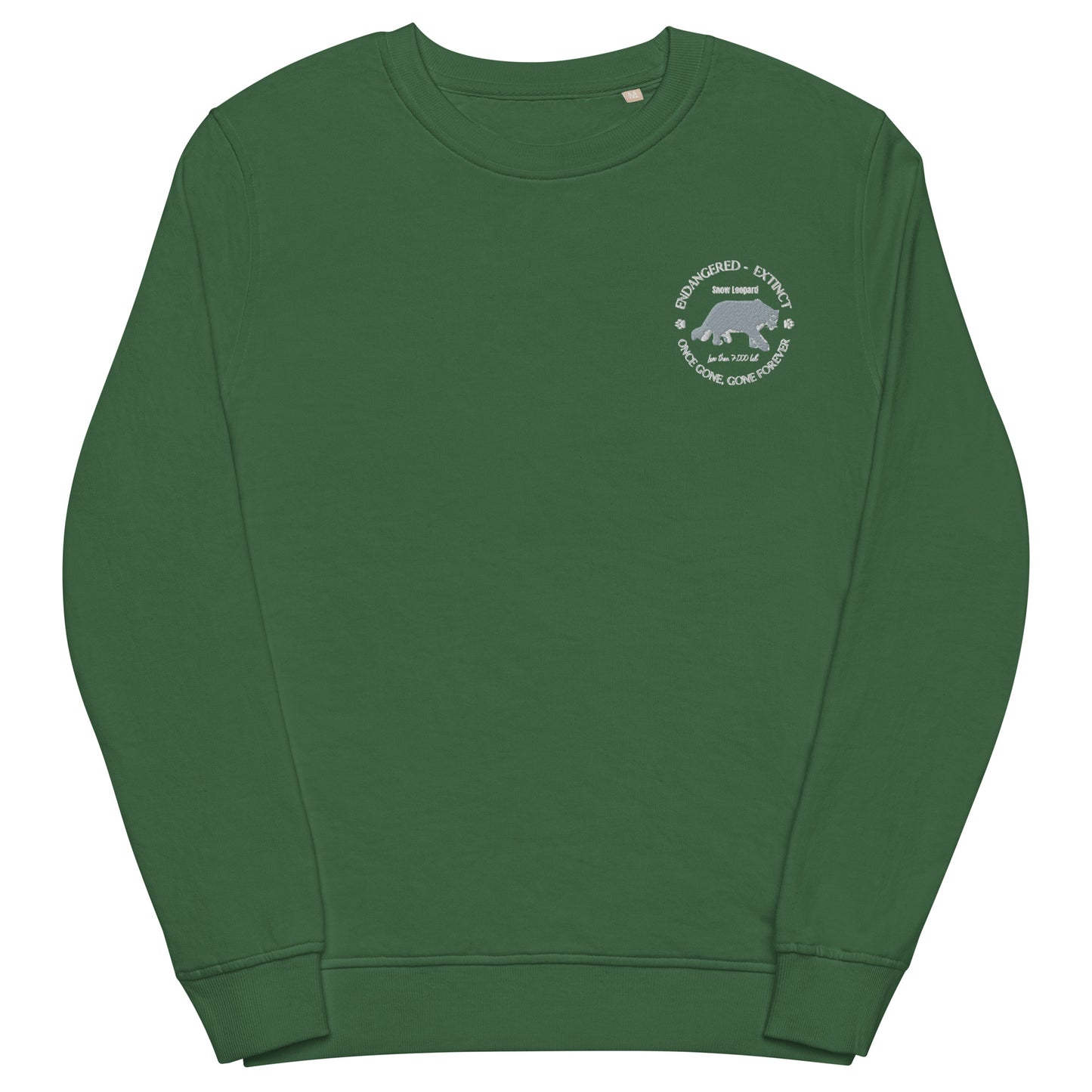 Unisex organic sweatshirt, Snow Leopard's Voice - Fitz & Willow