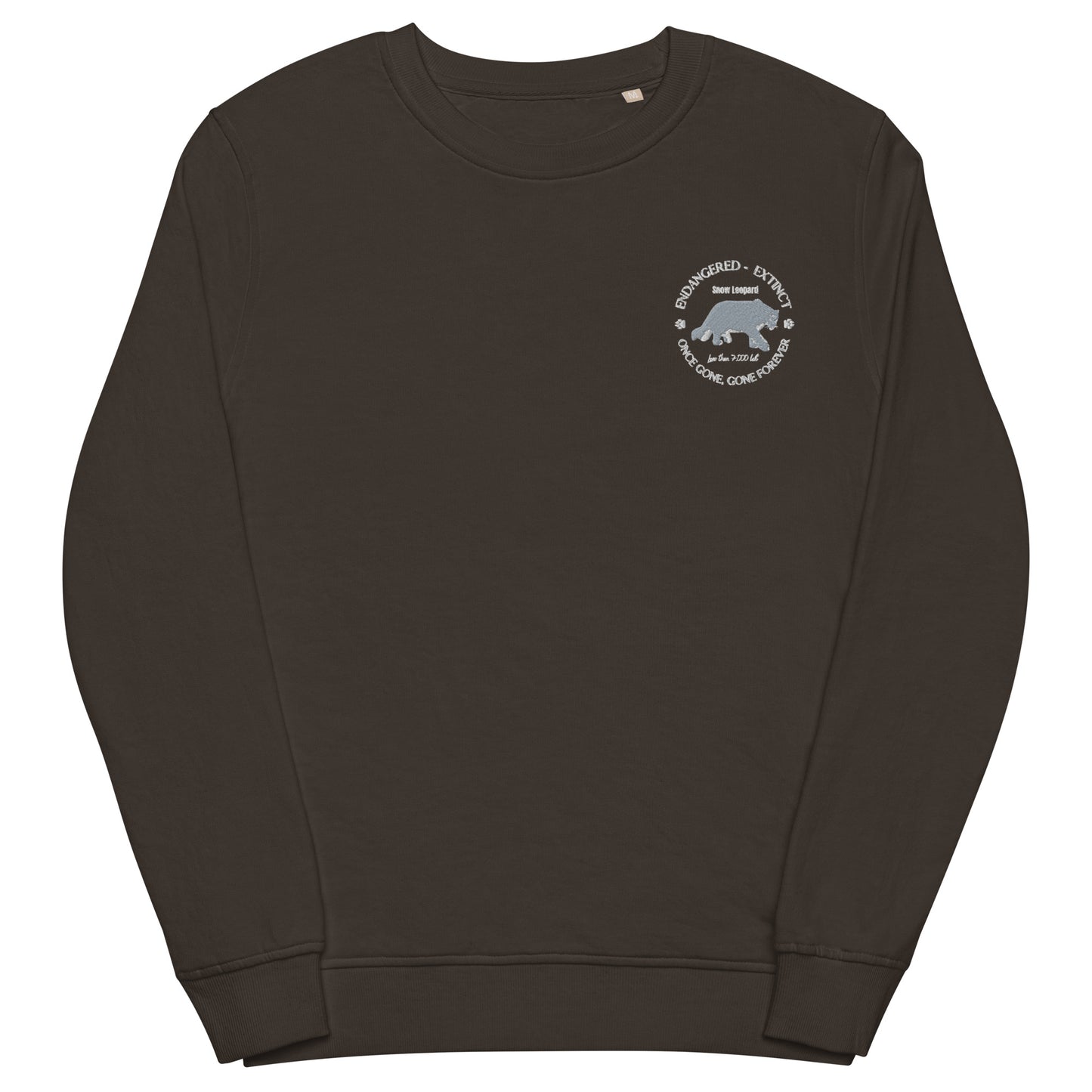 Unisex organic sweatshirt, Snow Leopard's Voice - Fitz & Willow