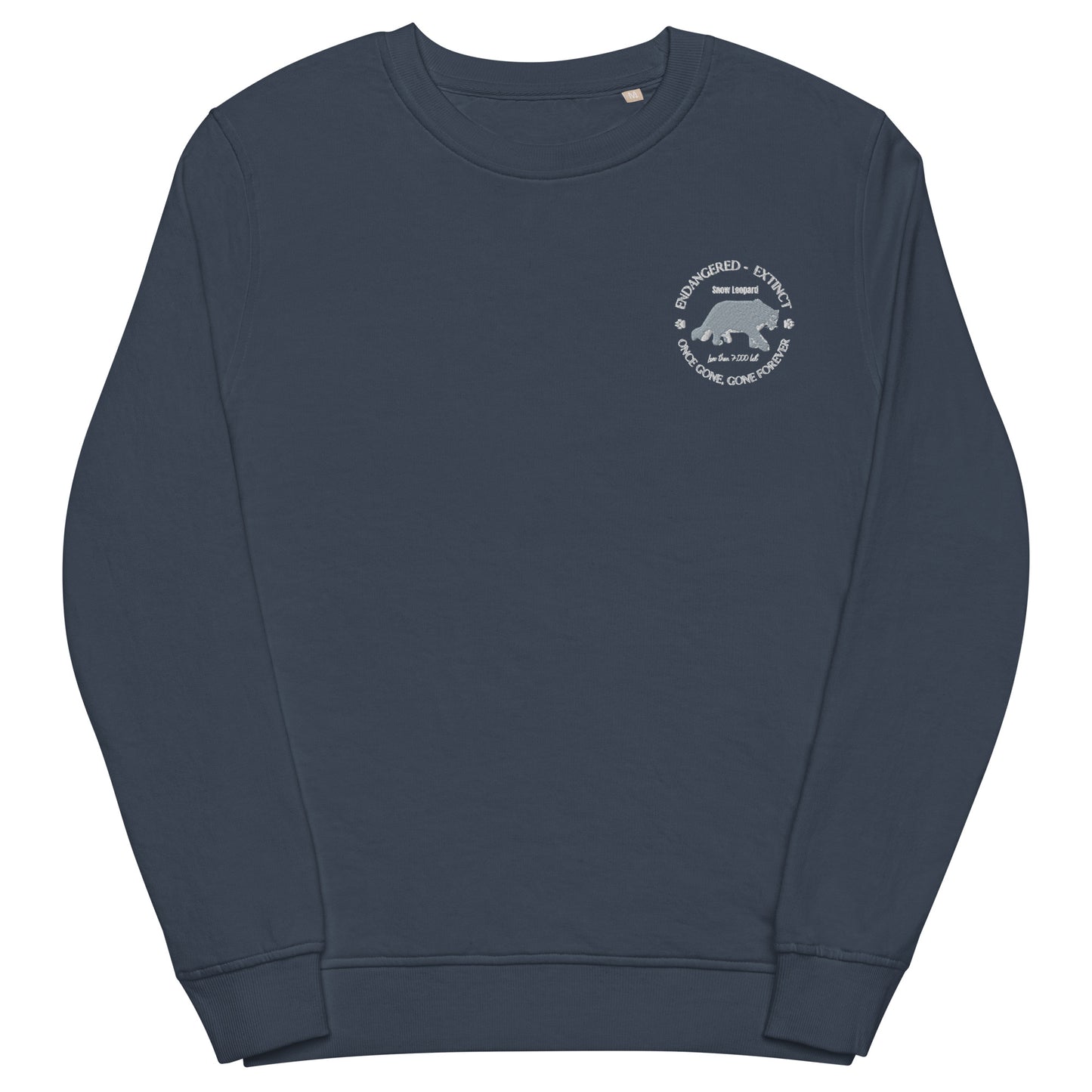 Unisex organic sweatshirt, Snow Leopard's Voice - Fitz & Willow
